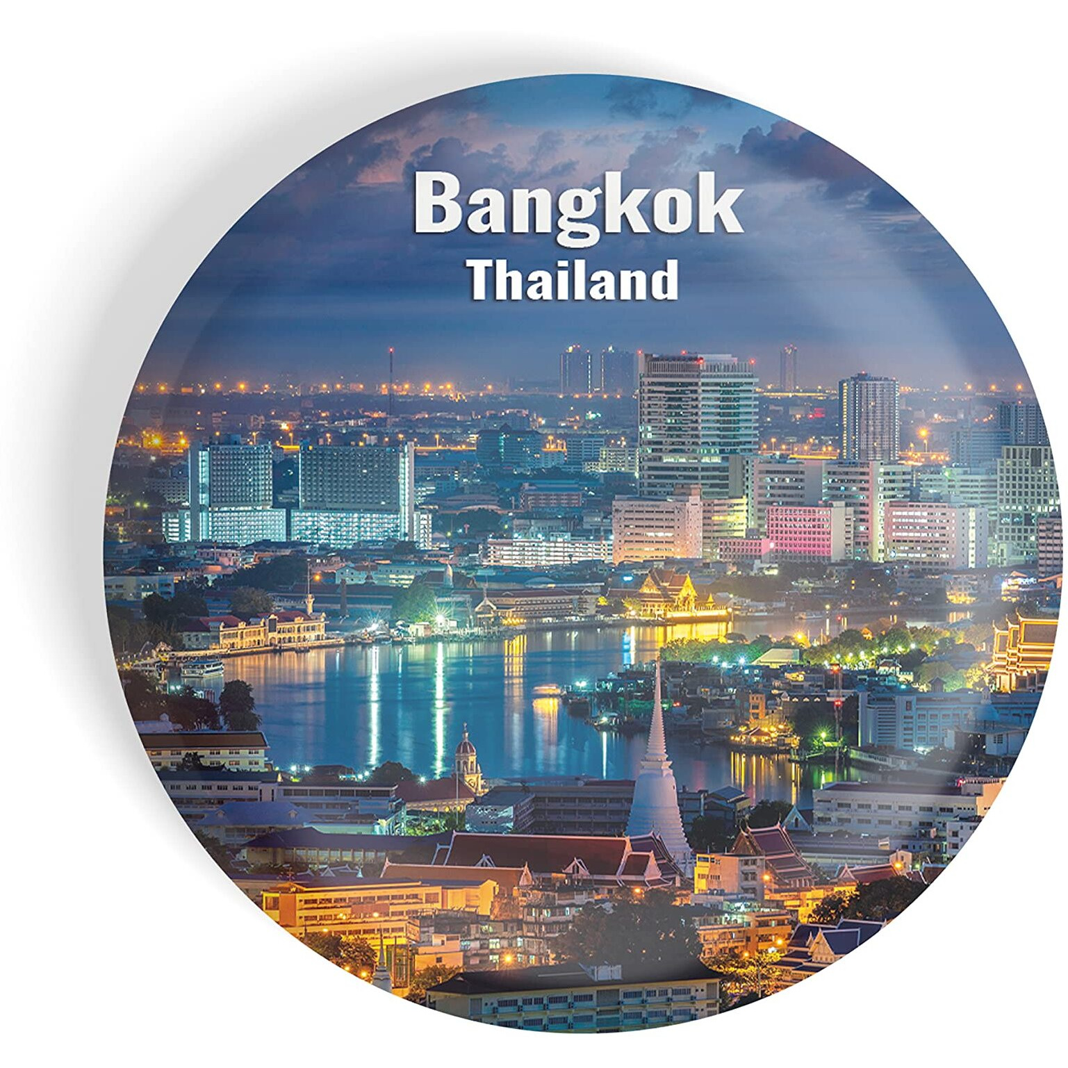 Dhcrafts Fridge Magnet Multicolor Famous Tourist Place Bangkok Thailand D1 Glossy Finish Design Pack Of 1