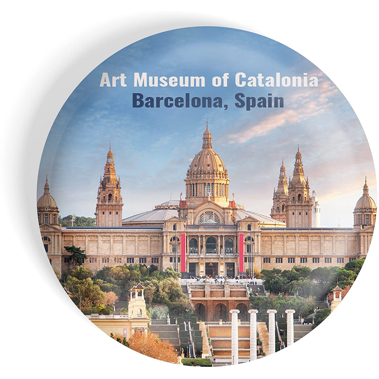 Dhcrafts Fridge Magnet Multicolor Famous Tourist Place Art Museum Of Catalonia Barcelona Spain Glossy Finish Design Pack Of 1