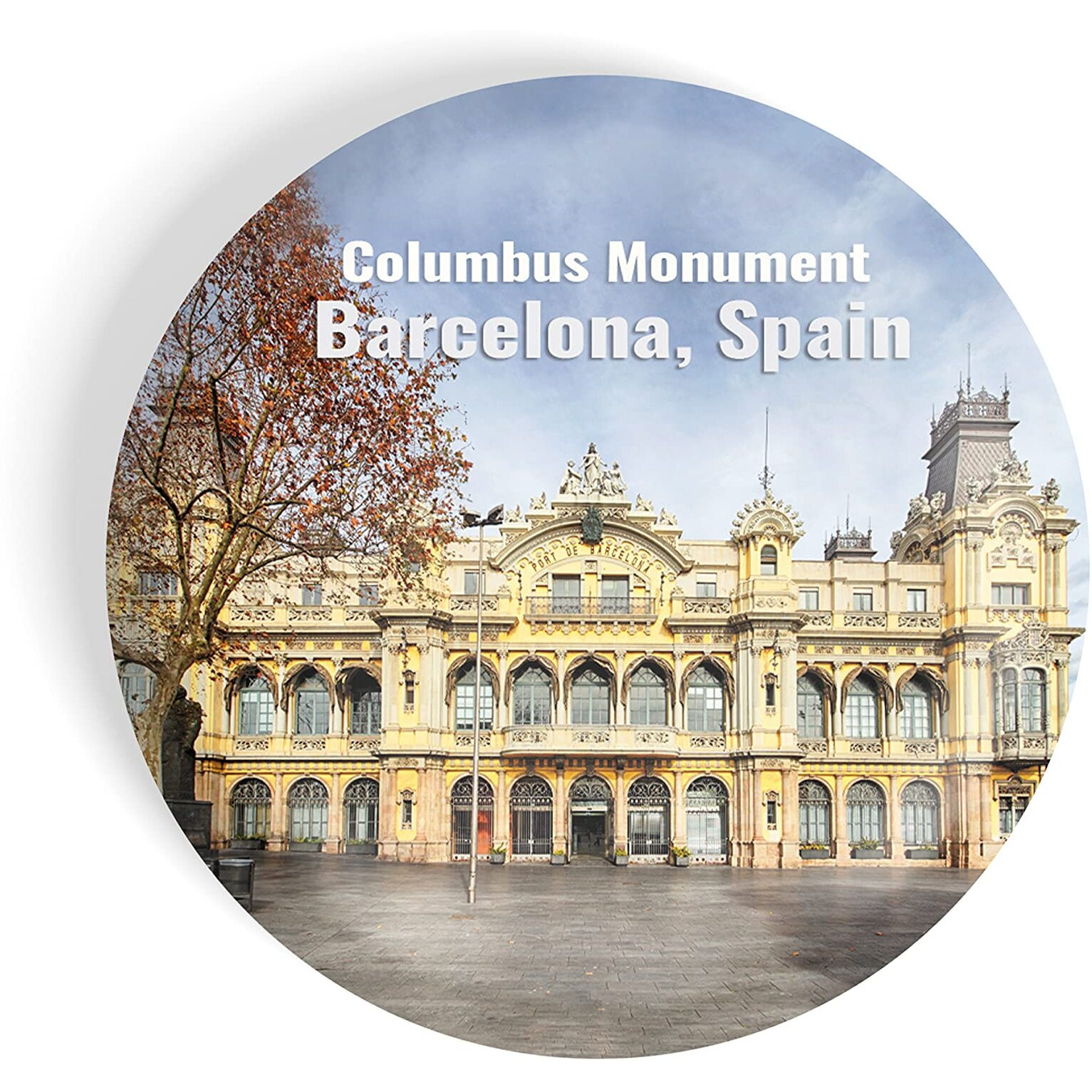 Dhcrafts Fridge Magnet Multicolor Famous Tourist Place Columbus Monument Barcelona Spain Glossy Finish Design Pack Of 1