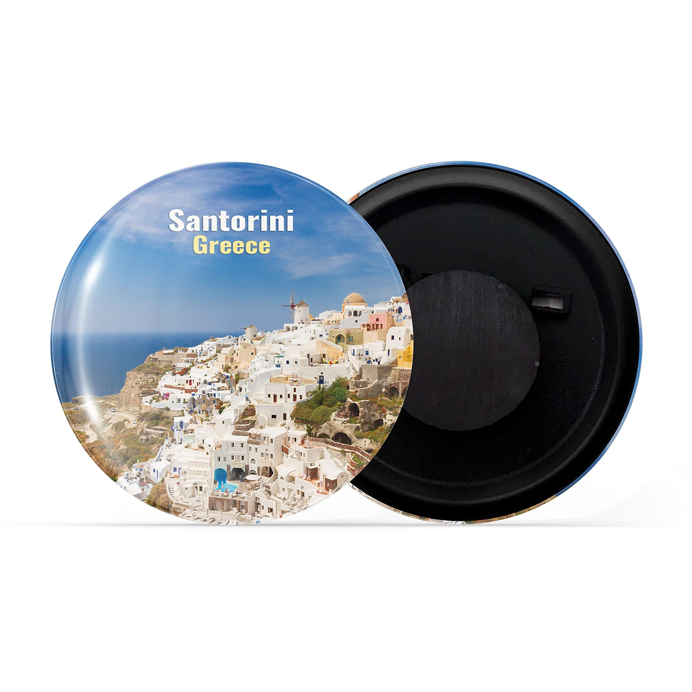 Dhcrafts Fridge Magnet Multicolor Famous Tourist Place Santorini Greece D2 Glossy Finish Design Pack Of 1
