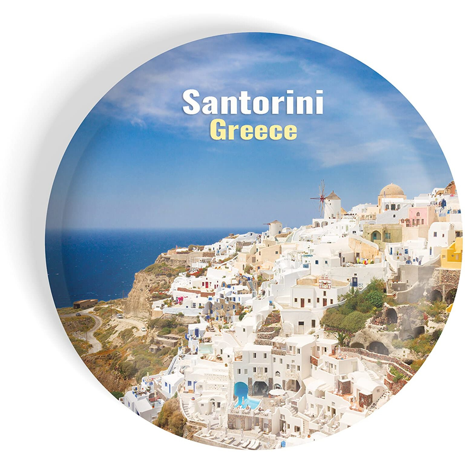 Dhcrafts Fridge Magnet Multicolor Famous Tourist Place Santorini Greece D2 Glossy Finish Design Pack Of 1