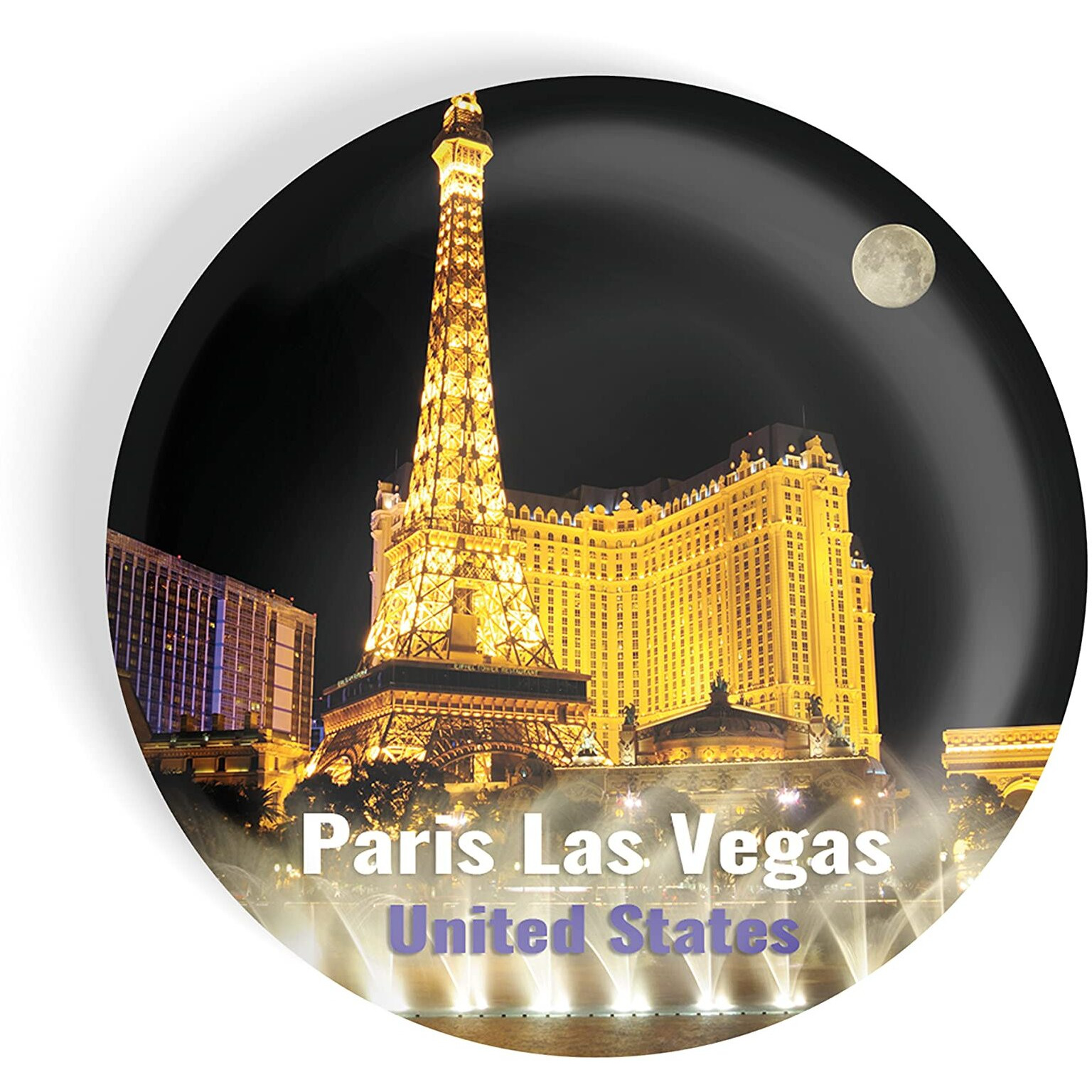 Dhcrafts Fridge Magnet Multicolor Famous Tourist Place Paris Las Vegas United States Glossy Finish Design Pack Of 1