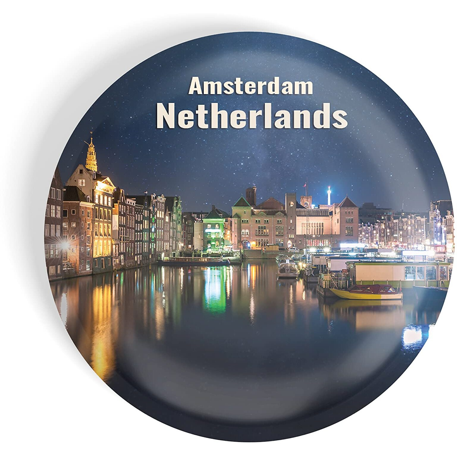 Dhcrafts Fridge Magnet Multicolor Famous Tourist Place Amsterdam Netherlands D2 Glossy Finish Design Pack Of 1
