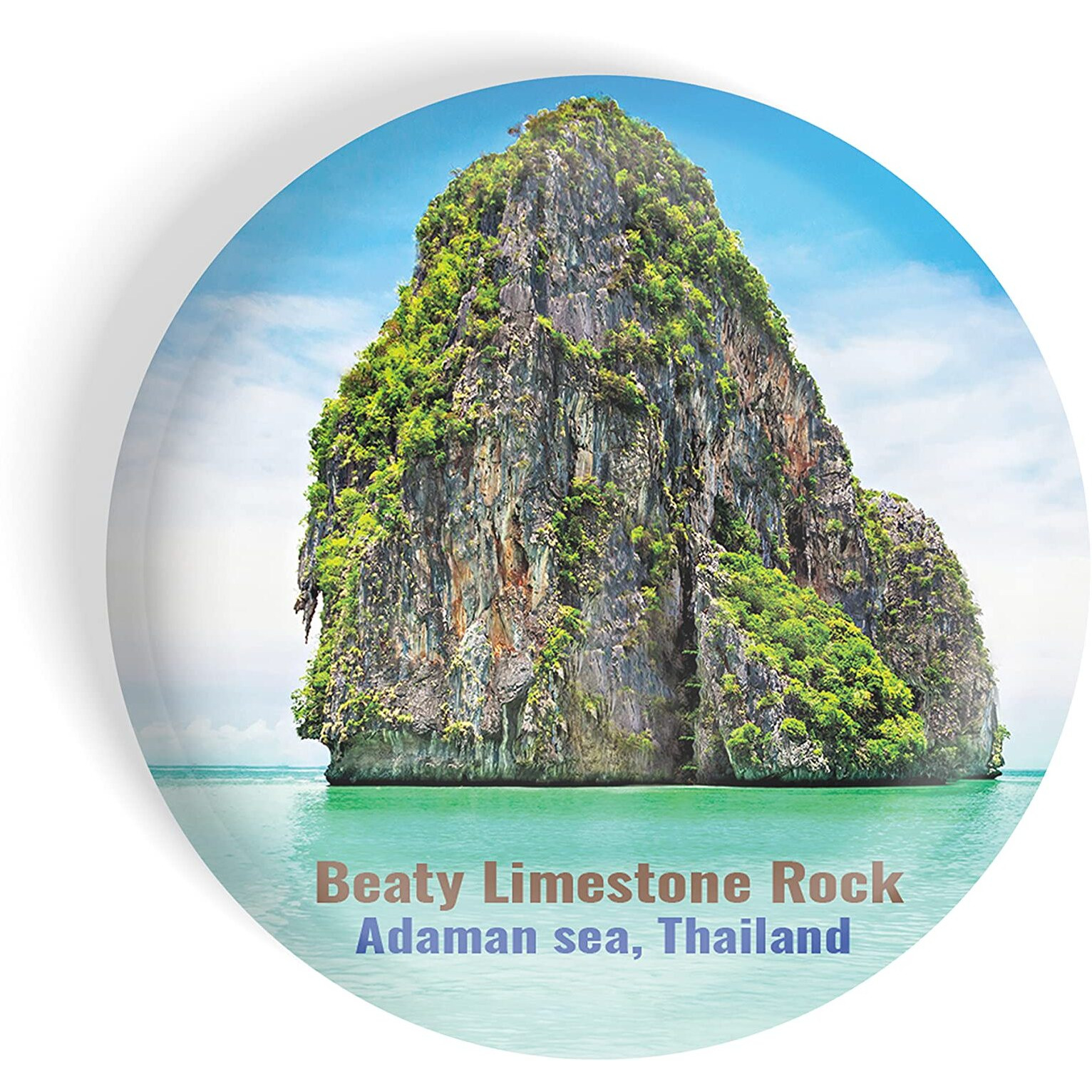 Dhcrafts Fridge Magnet Multicolor Famous Tourist Place Beauty Limestone Rock Andaman Sea, Thailand Glossy Finish Design Pack Of 1
