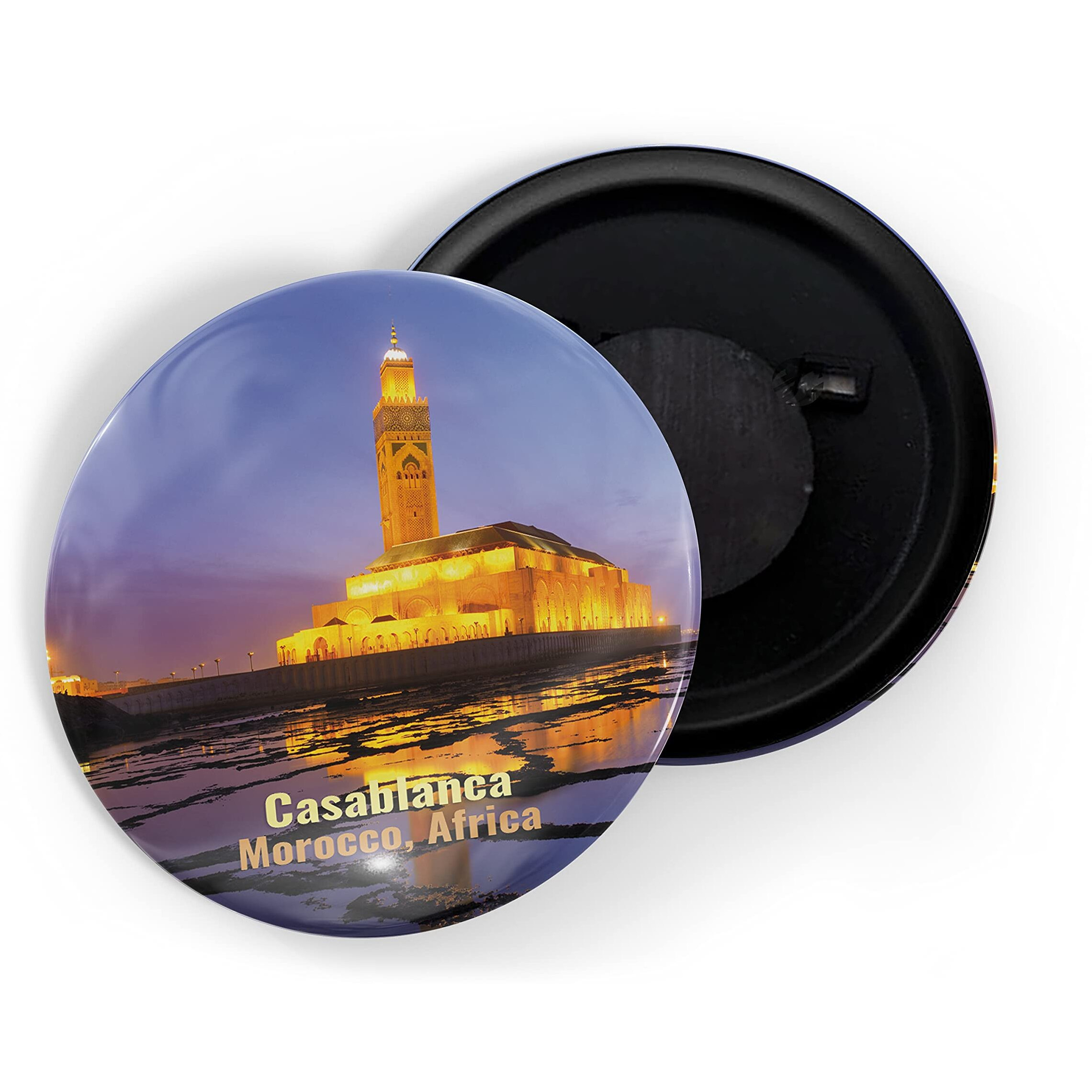 Dhcrafts Fridge Magnet Multicolor Famous Tourist Place Casablanca Morocco, Africa Glossy Finish Design Pack Of 1
