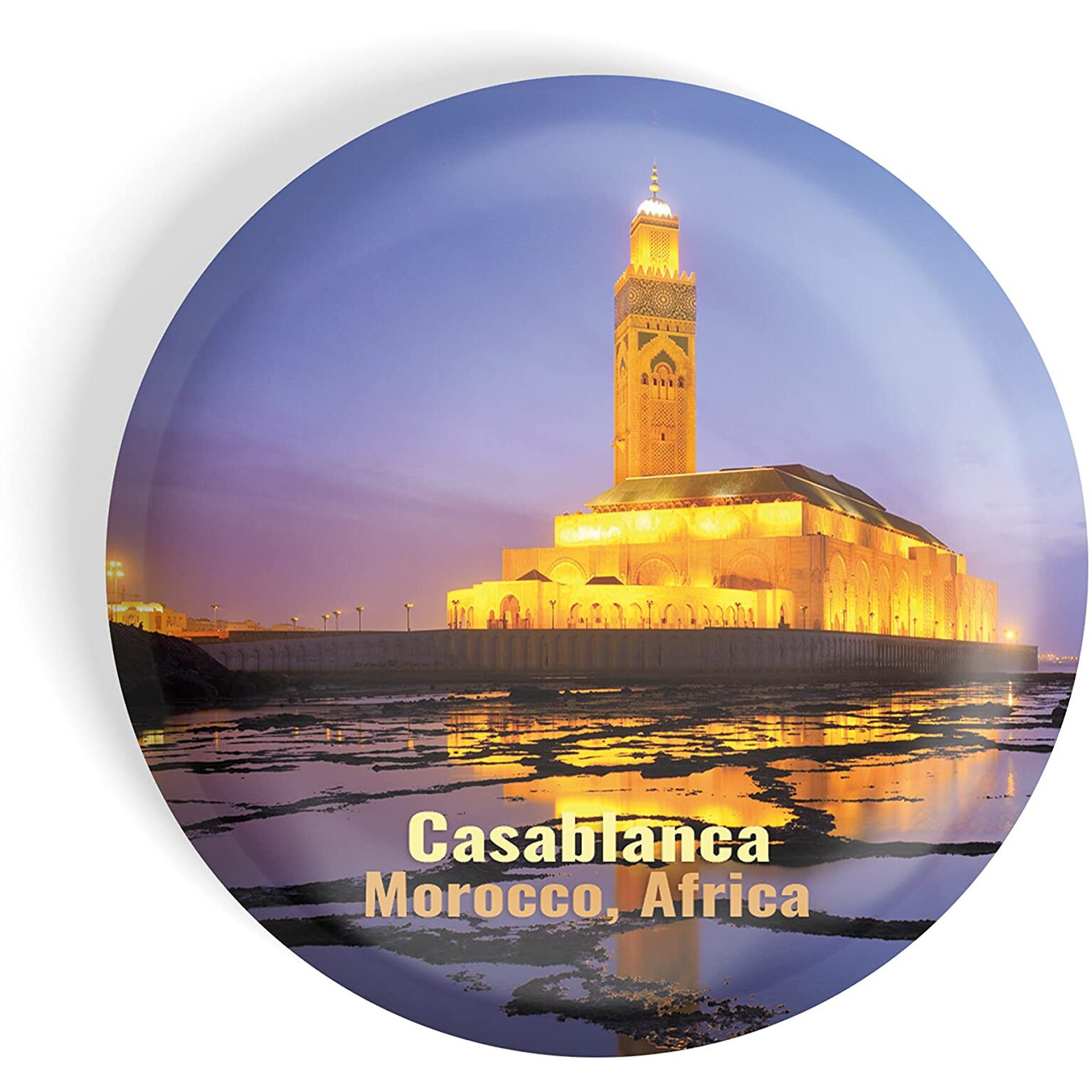 Dhcrafts Fridge Magnet Multicolor Famous Tourist Place Casablanca Morocco, Africa Glossy Finish Design Pack Of 1