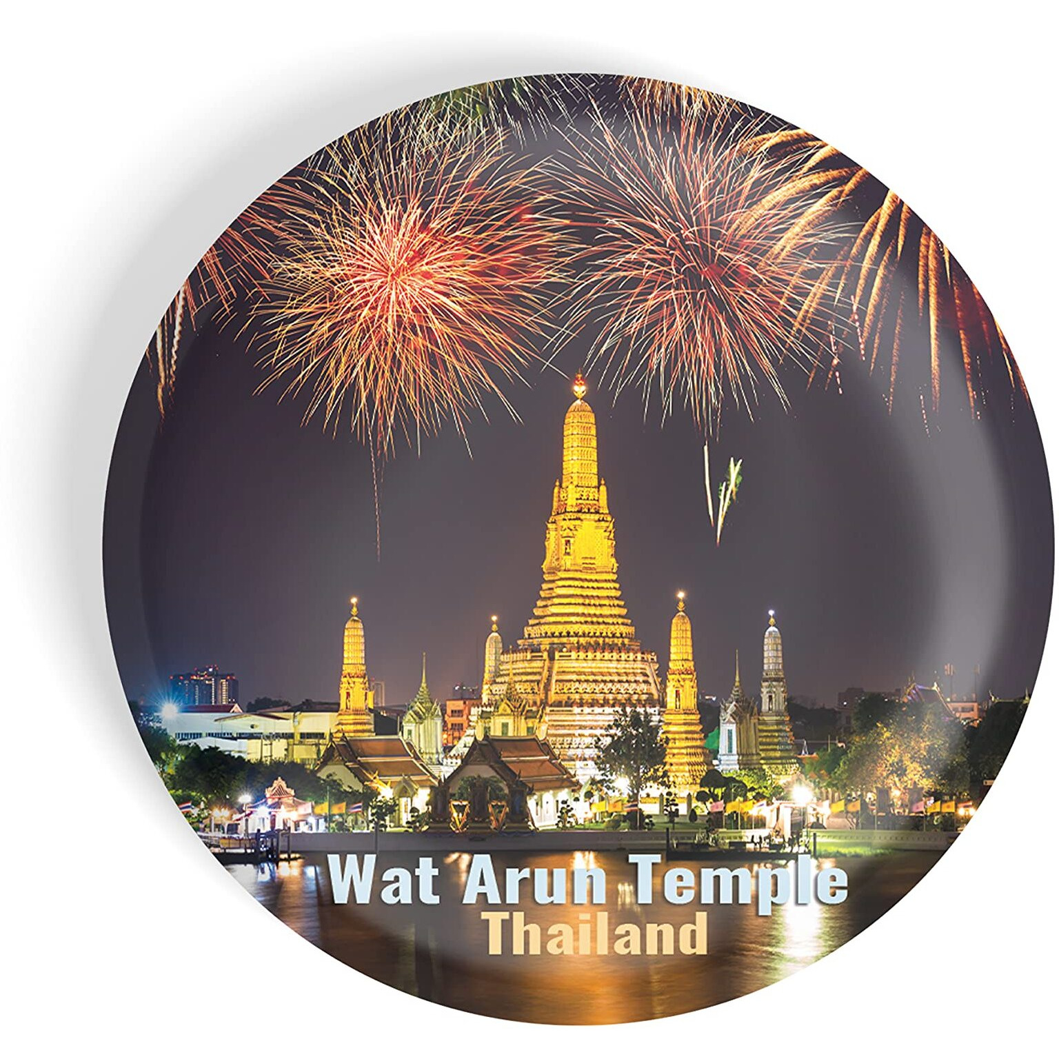 Dhcrafts Fridge Magnet Multicolor Famous Tourist Place Wat Arun Temple Thailand D2 Glossy Finish Design Pack Of 1