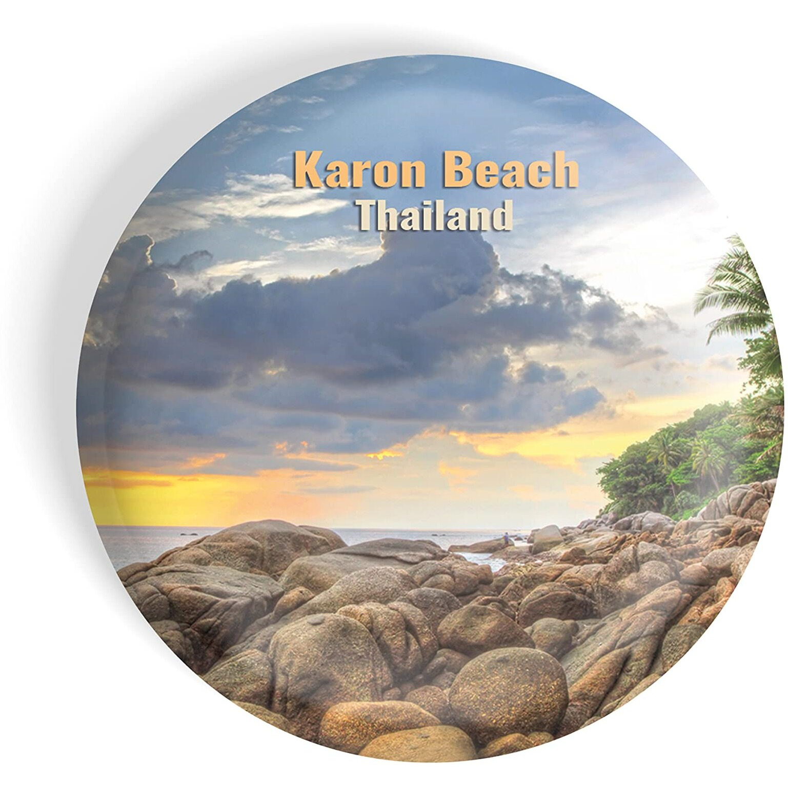 Dhcrafts Fridge Magnet Multicolor Famous Tourist Place Karon Beach Thailand Glossy Finish Design Pack Of 1