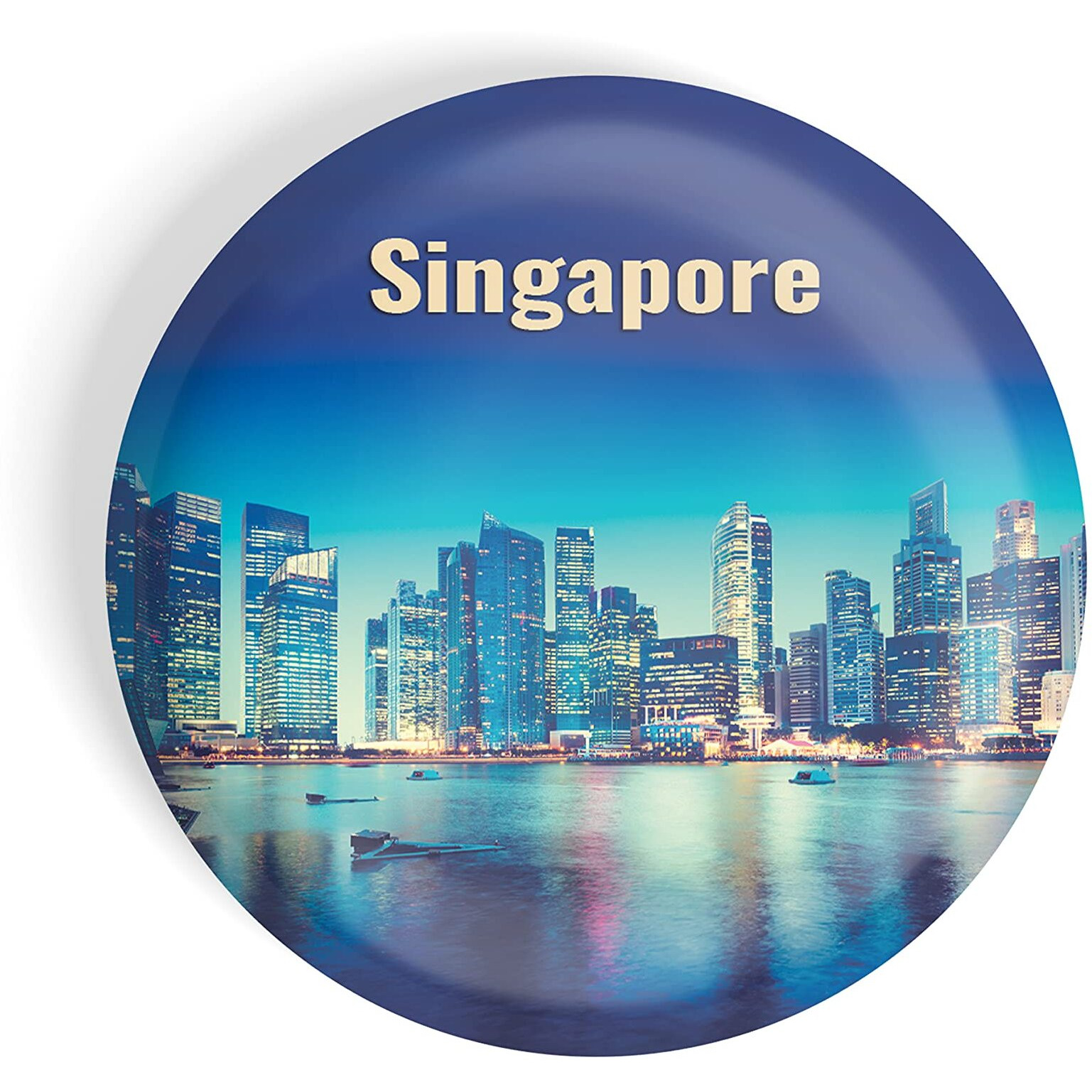 Dhcrafts Fridge Magnet Multicolor Famous Tourist Place Singapore D2 Glossy Finish Design Pack Of 1