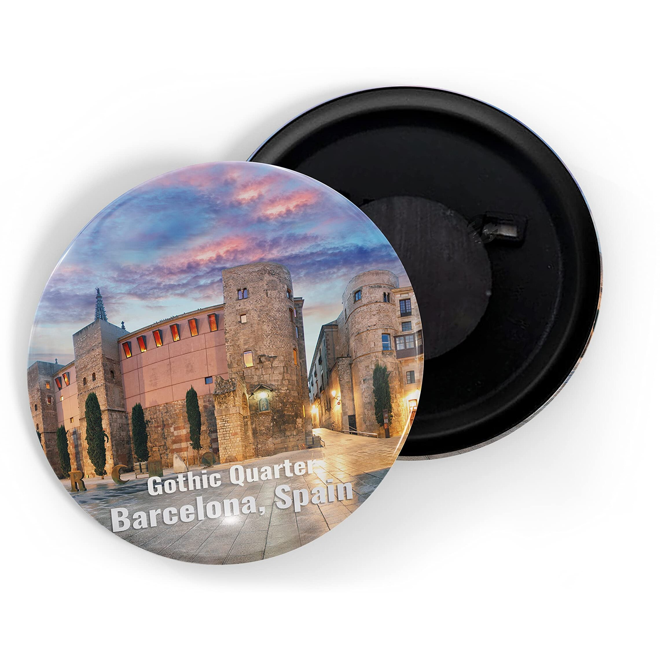 Dhcrafts Fridge Magnet Multicolor Famous Tourist Place Gothic Quarter Barcelona Spain Glossy Finish Design Pack Of 1