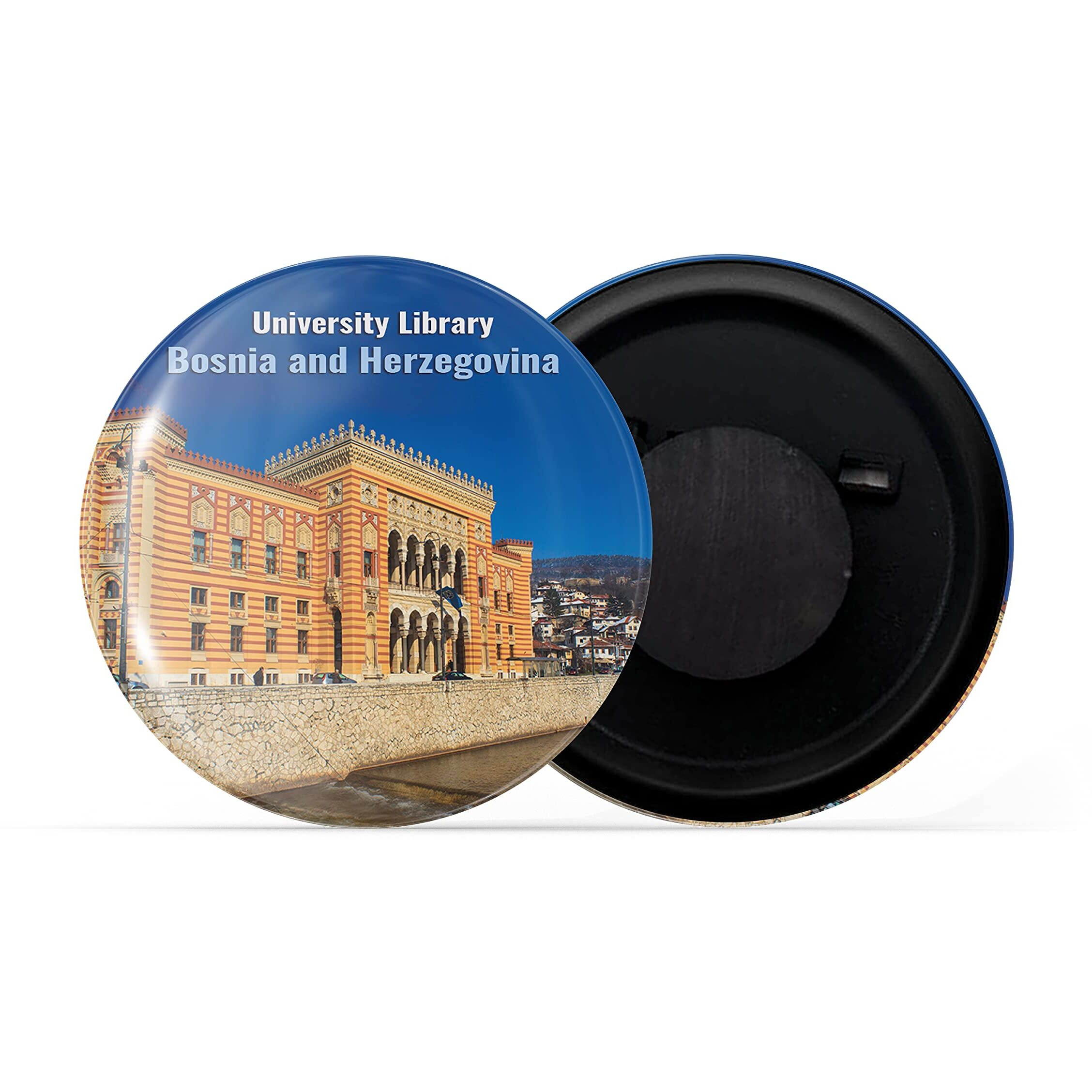 Dhcrafts Fridge Magnet Multicolor Famous Tourist Place University Library Bosniaand Herzegovina Glossy Finish Design Pack Of 1