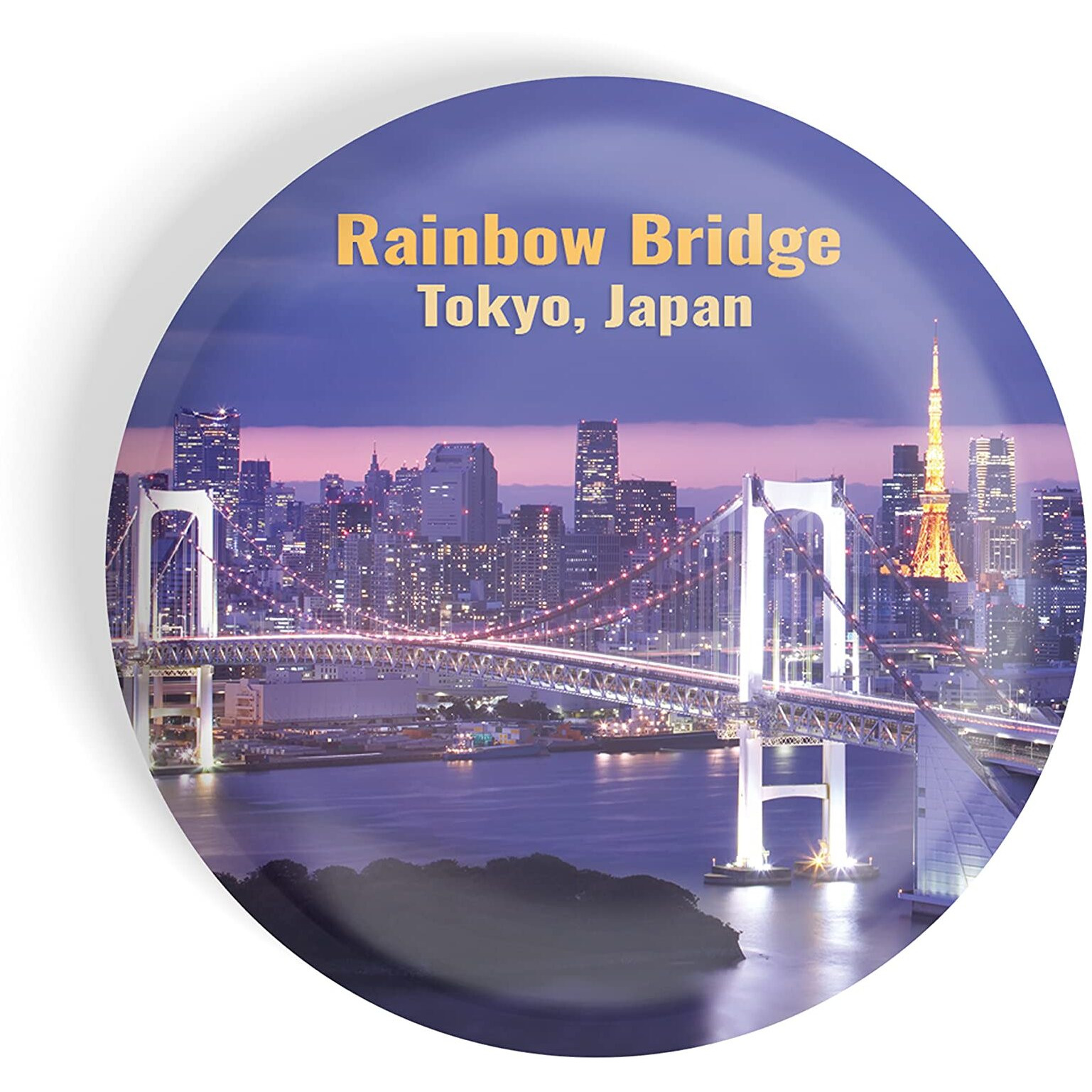 Dhcrafts Fridge Magnet Multicolor Famous Tourist Place Rainbow Bridge Tokyo Japan Glossy Finish Design Pack Of 1