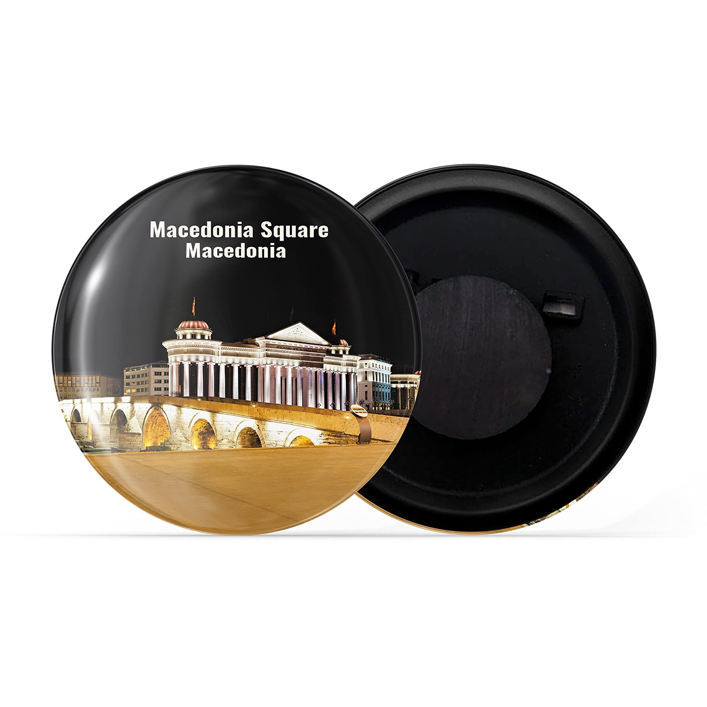 Dhcrafts Fridge Magnet Multicolor Famous Tourist Place Macedonia Square Macedonia Glossy Finish Design Pack Of 1