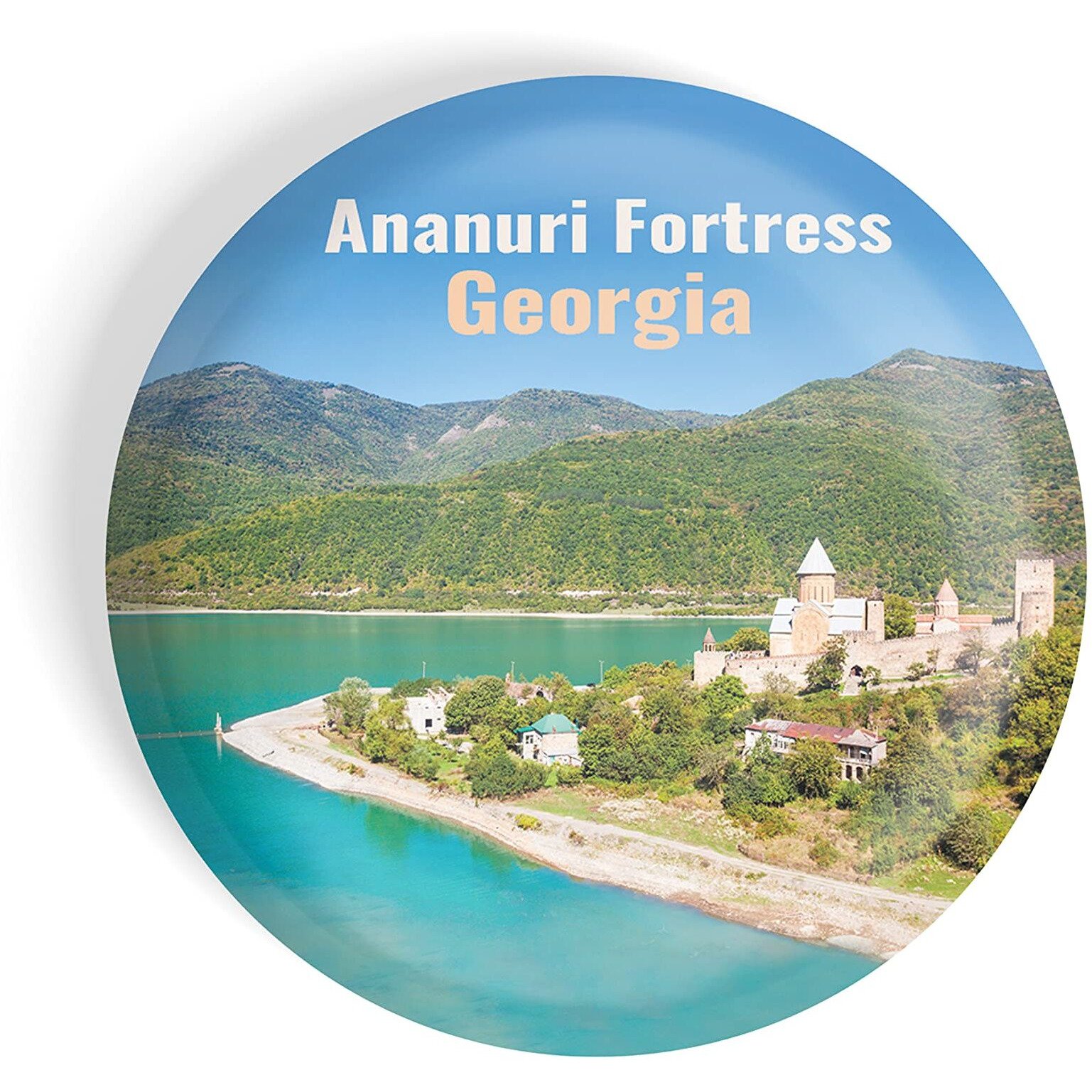 Dhcrafts Fridge Magnet Multicolor Famous Tourist Place Ananuri Fortress Georgia Glossy Finish Design Pack Of 1
