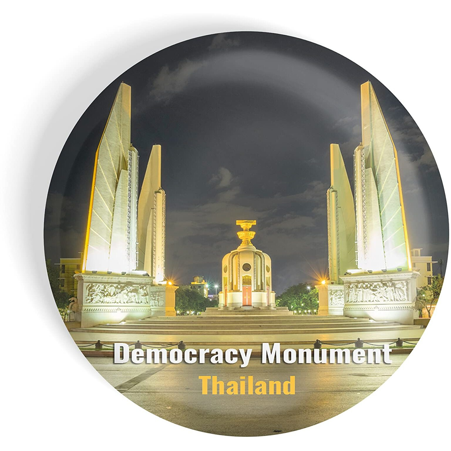 Dhcrafts Fridge Magnet Multicolor Famous Tourist Place Democracy Monument Thailand Glossy Finish Design Pack Of 1