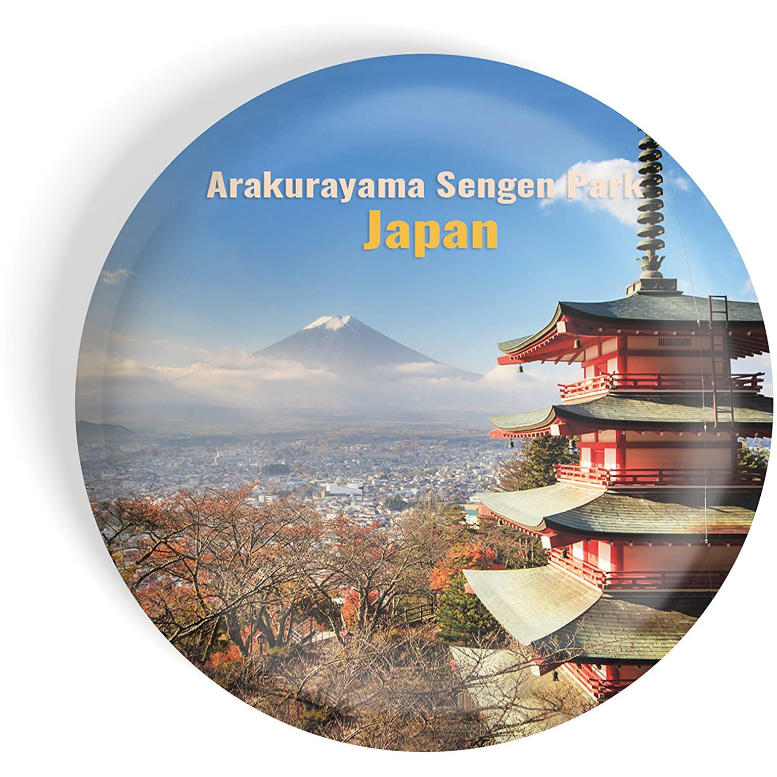 Dhcrafts Fridge Magnet Multicolor Famous Tourist Place Arakurayama Sengen Park Japan Glossy Finish Design Pack Of 1