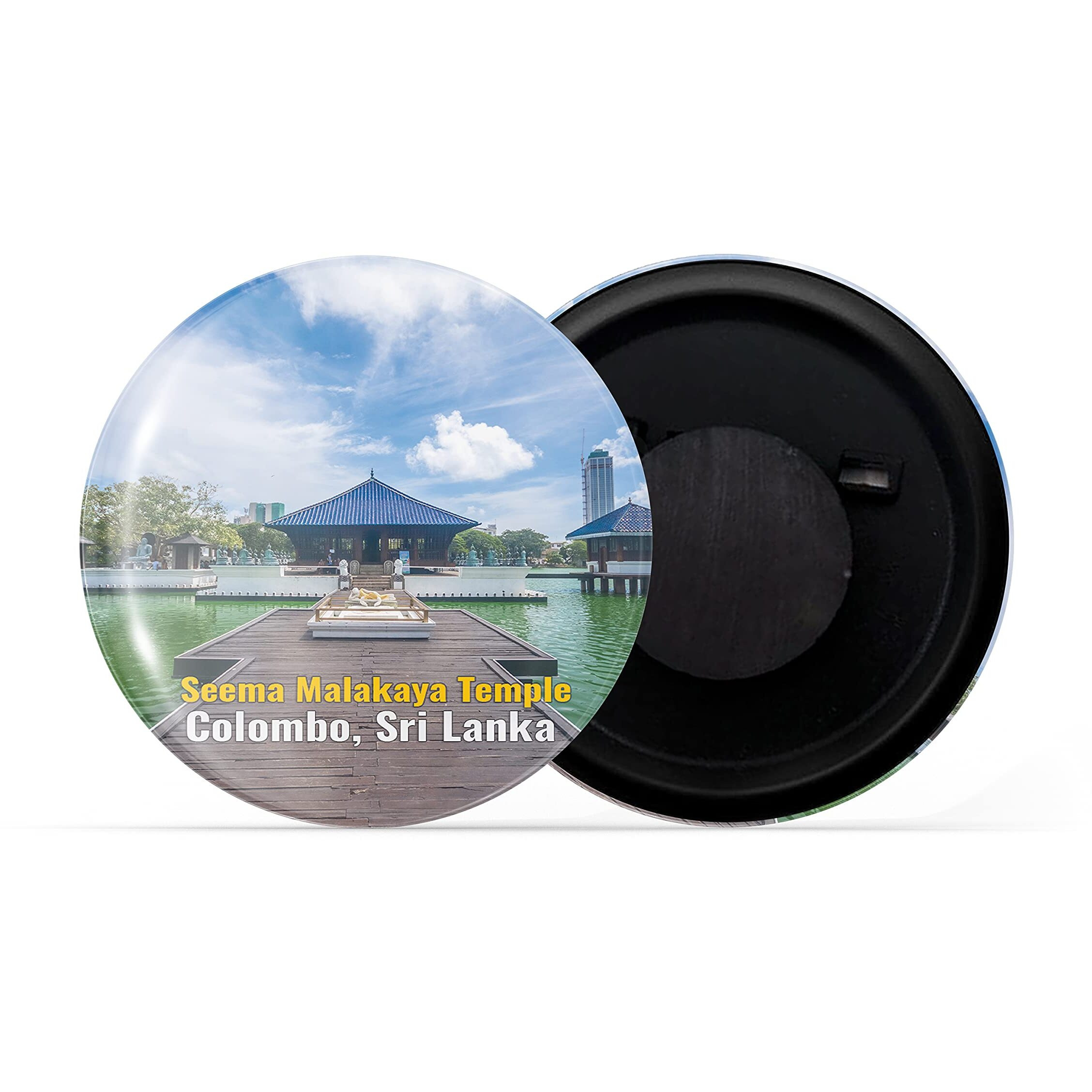 Dhcrafts Fridge Magnet Multicolor Famous Tourist Place Seema Malakaya Temple Colombo, Sri Lanka Glossy Finish Design Pack Of 1