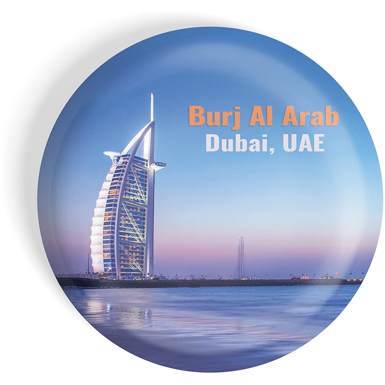 Dhcrafts Fridge Magnet Multicolor Famous Tourist Place Burj Al Arab Dubai Uae Glossy Finish Design Pack Of 1