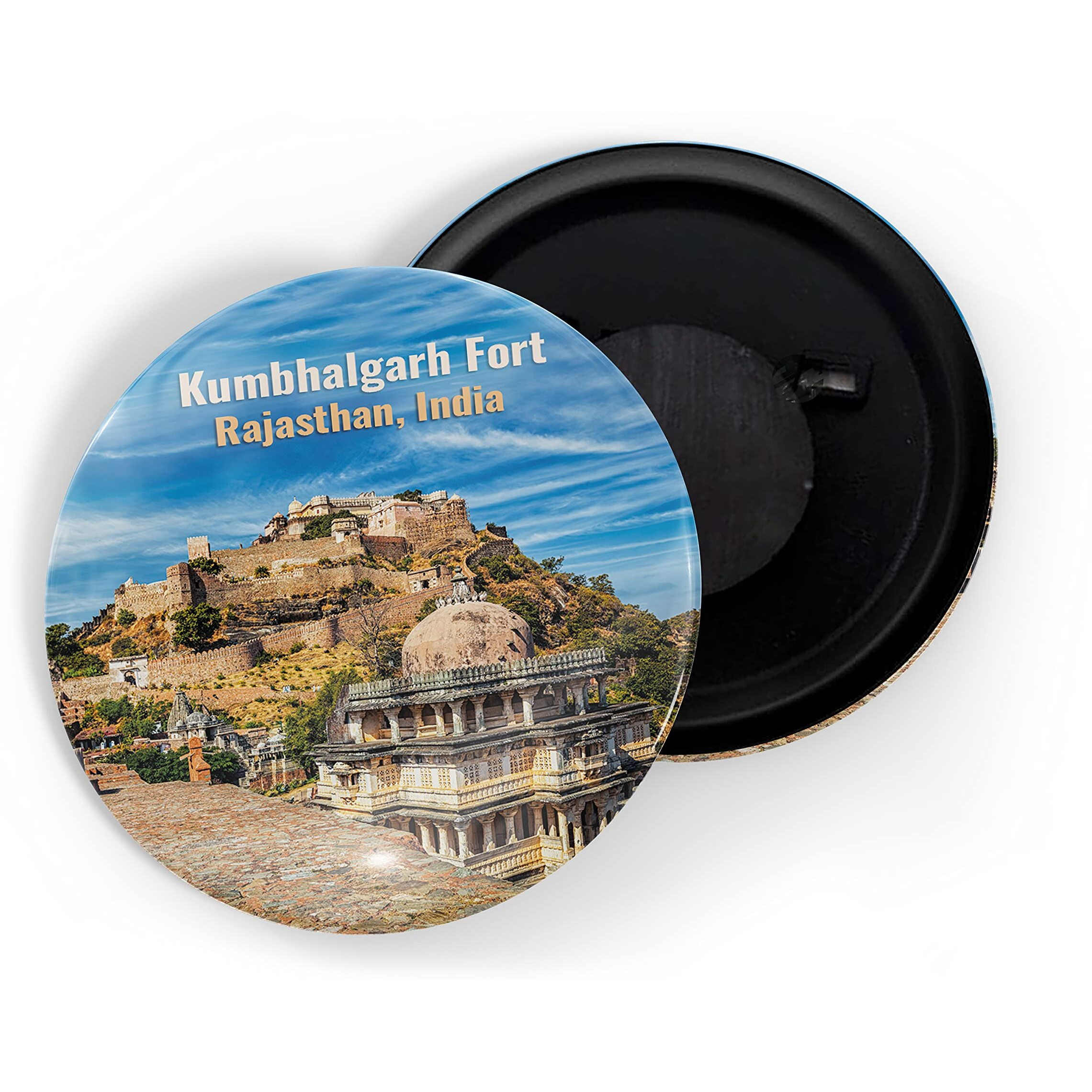Dhcrafts Fridge Magnet Multicolor Famous Tourist Place Kumbhalgarh Fort Rajasthan Glossy Finish Design Pack Of 1