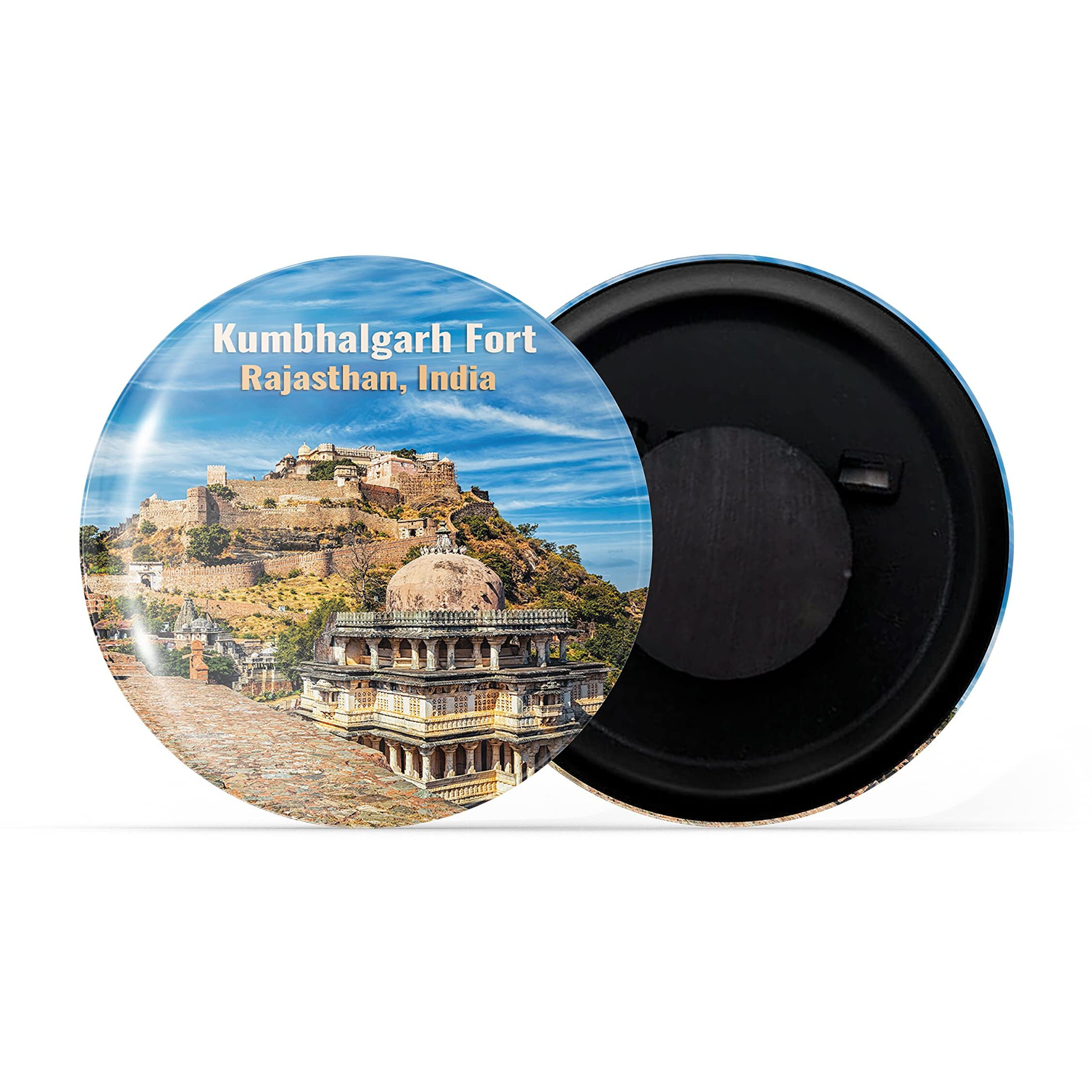Dhcrafts Fridge Magnet Multicolor Famous Tourist Place Kumbhalgarh Fort Rajasthan Glossy Finish Design Pack Of 1