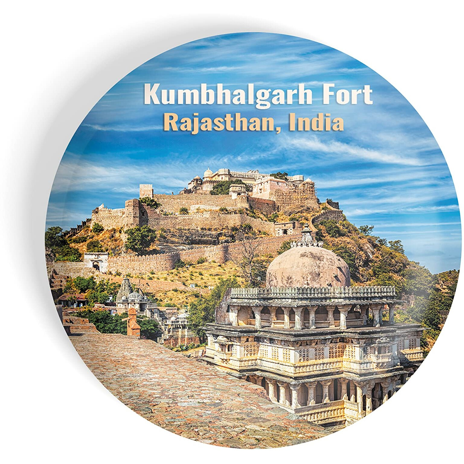 Dhcrafts Fridge Magnet Multicolor Famous Tourist Place Kumbhalgarh Fort Rajasthan Glossy Finish Design Pack Of 1