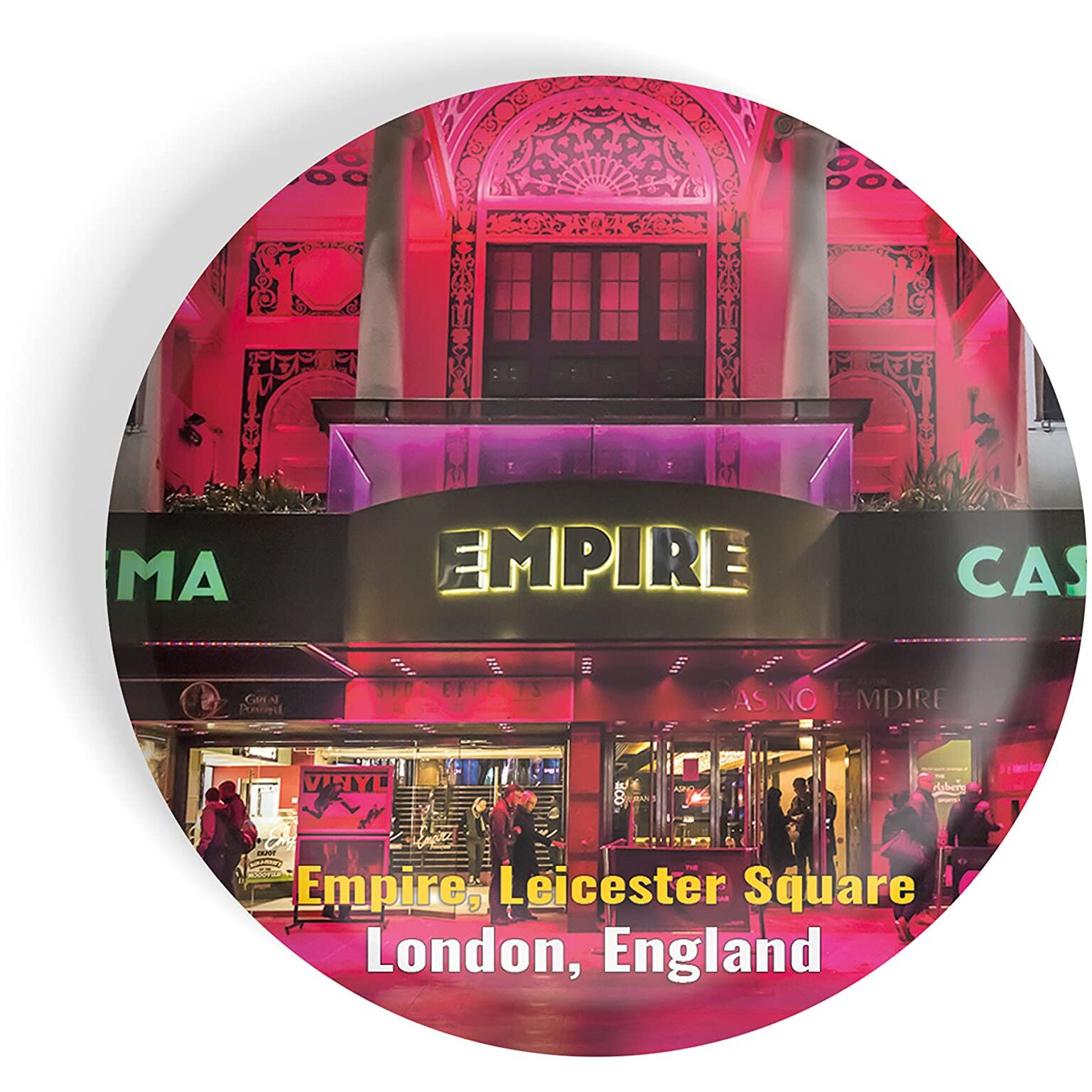 Dhcrafts Fridge Magnet Multicolor Famous Tourist Place Empire Leicester Square London, England Glossy Finish Design Pack Of 1