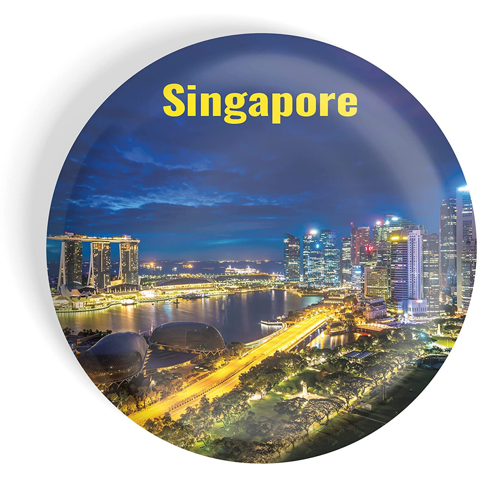 Dhcrafts Fridge Magnet Multicolor Famous Tourist Place Singapore D7 Glossy Finish Design Pack Of 1