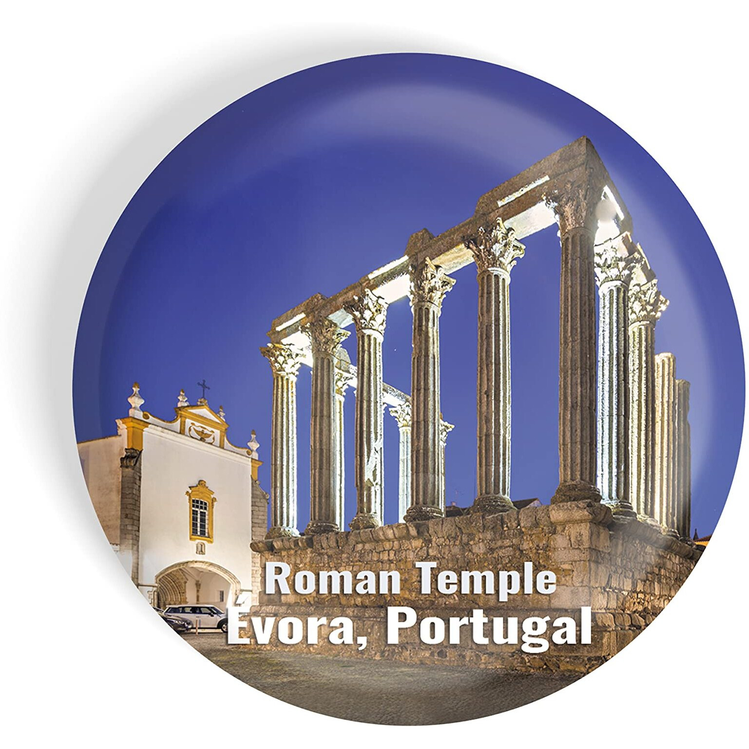 Dhcrafts Fridge Magnet Multicolor Famous Tourist Place Roman Temple Evora, Portugal Glossy Finish Design Pack Of 1