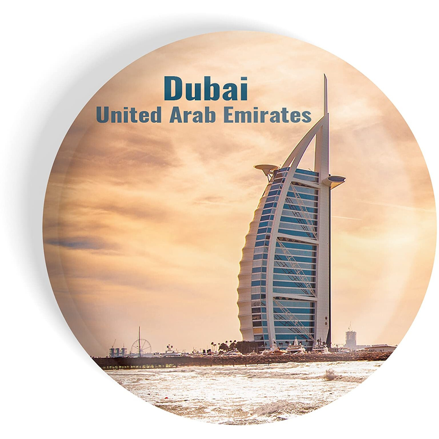 Dhcrafts Fridge Magnet Multicolor Famous Tourist Place Dubai United Arab Emirates D2 Glossy Finish Design Pack Of 1