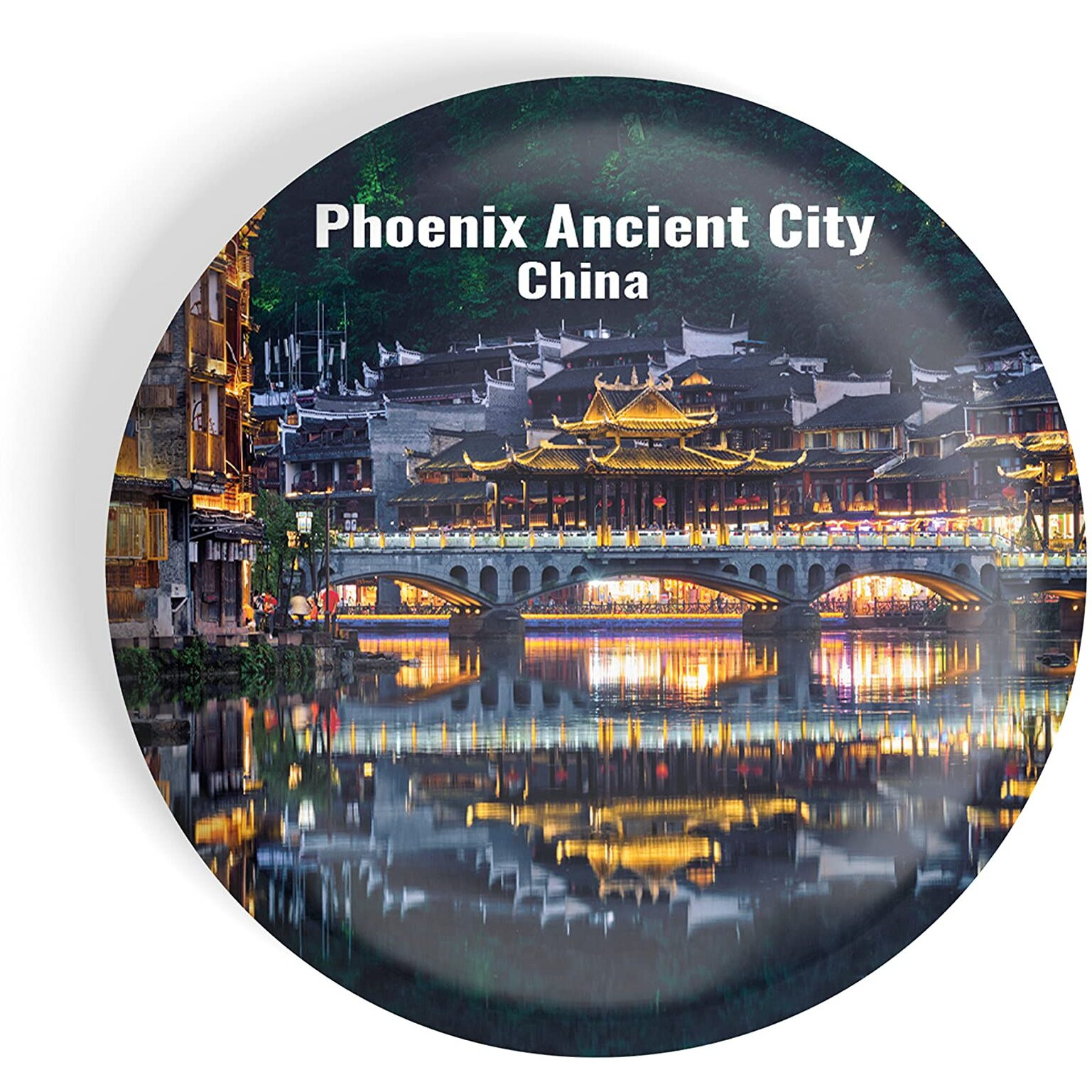 Dhcrafts Fridge Magnet Multicolor Famous Tourist Place Phoenix Ancient City China D1 Glossy Finish Design Pack Of 1