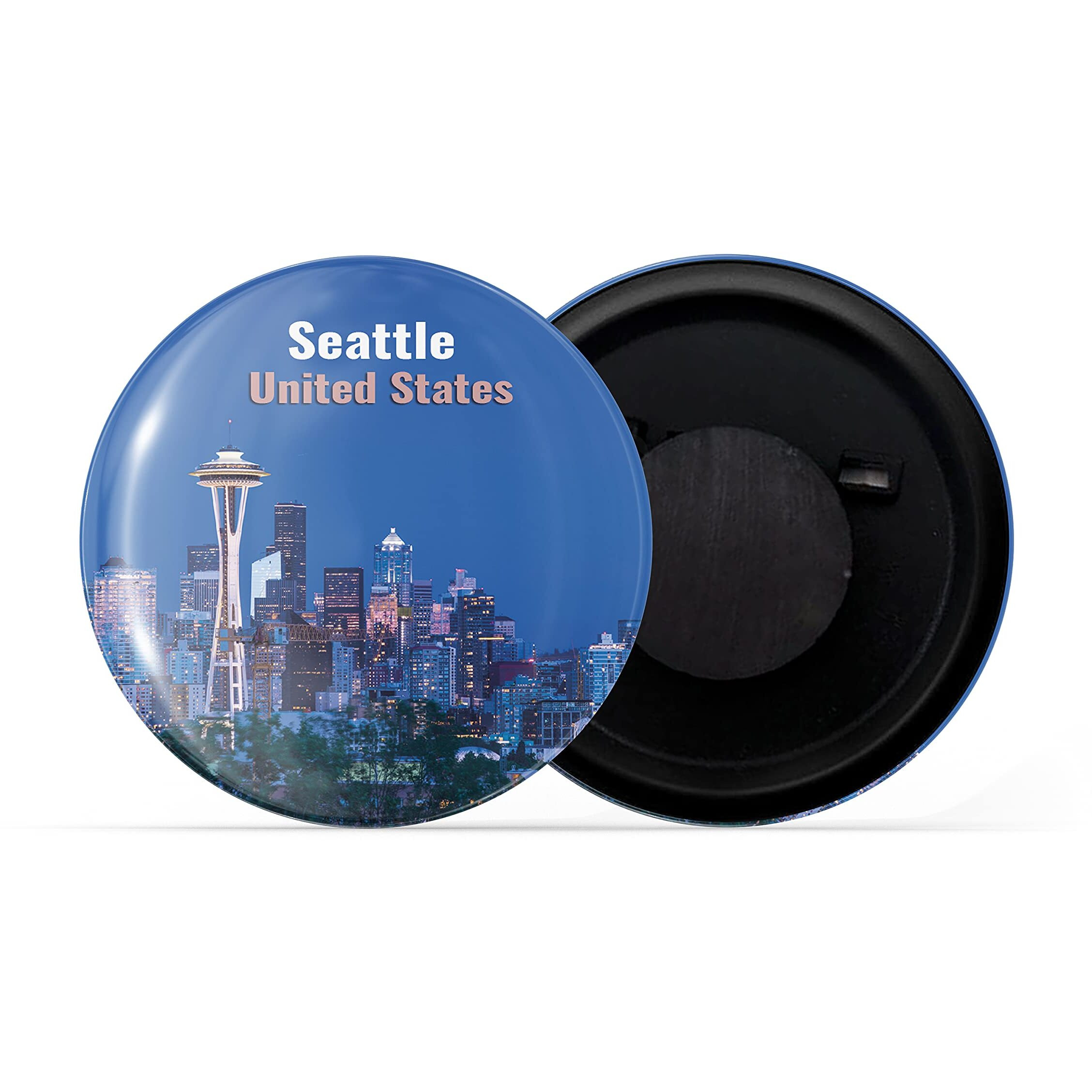 Dhcrafts Fridge Magnet Multicolor Famous Tourist Place Seattle United States Glossy Finish Design Pack Of 1
