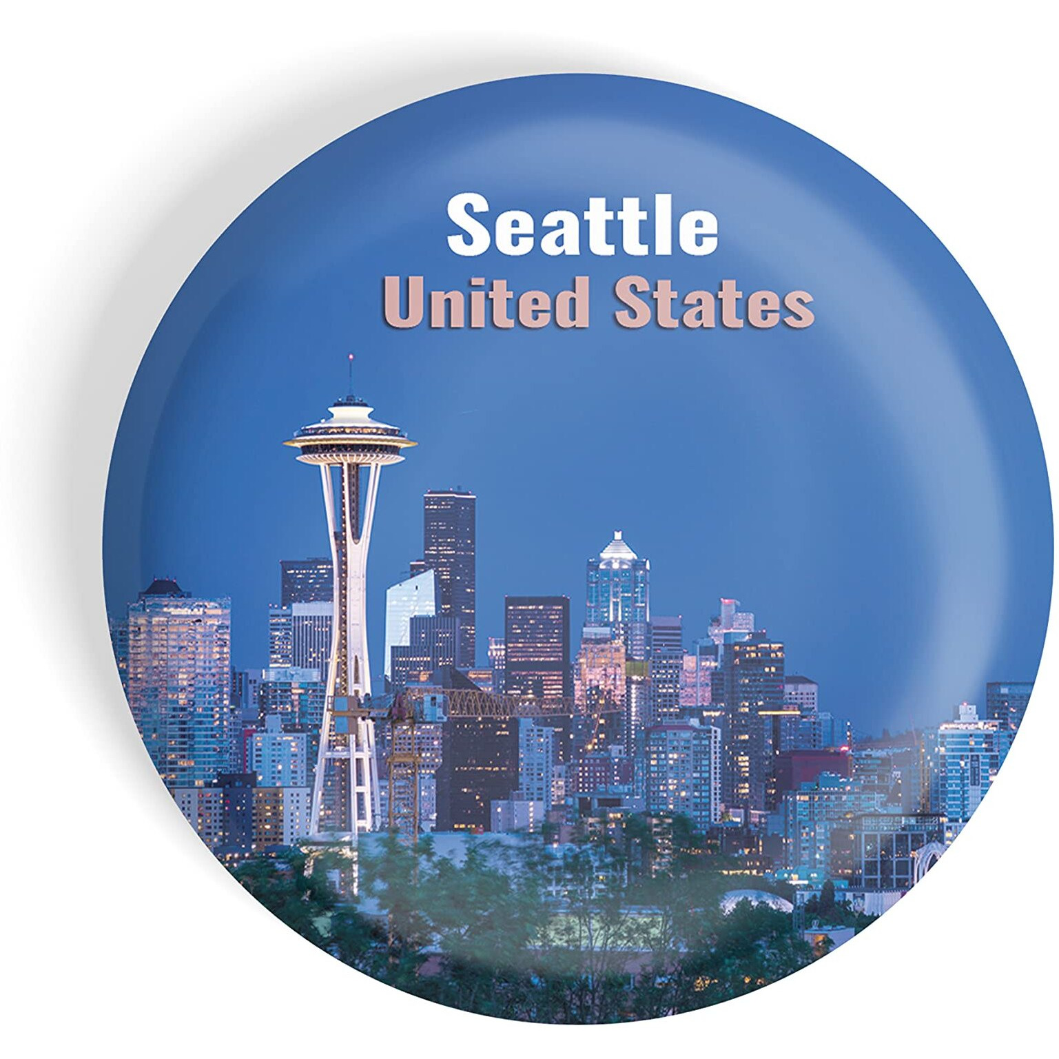 Dhcrafts Fridge Magnet Multicolor Famous Tourist Place Seattle United States Glossy Finish Design Pack Of 1