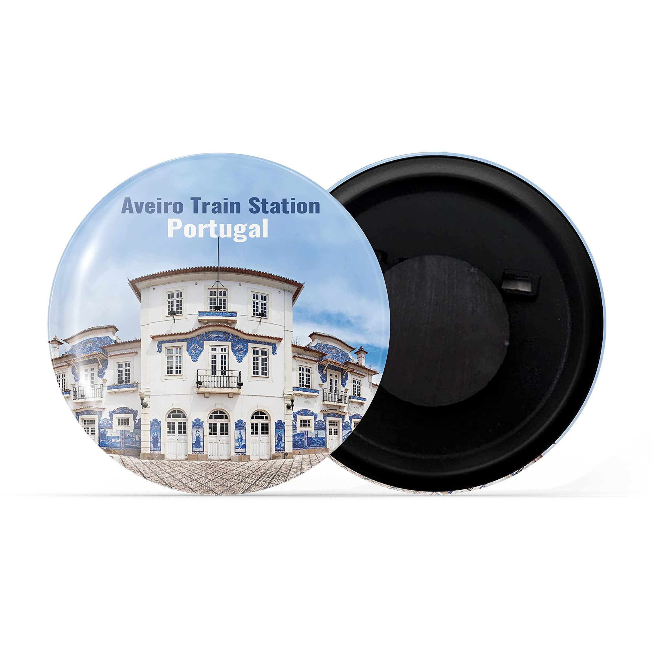 Dhcrafts Fridge Magnet Multicolor Famous Tourist Place Aveiro Train Station Portugal Glossy Finish Design Pack Of 1