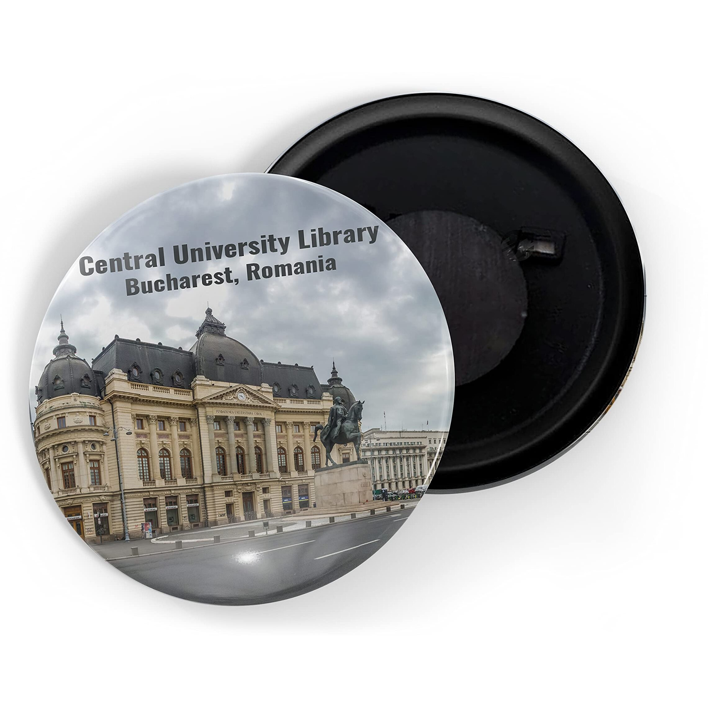 Dhcrafts Fridge Magnet Multicolor Famous Tourist Place Central University Library Bucharest, Romania Glossy Finish Design Pack Of 1