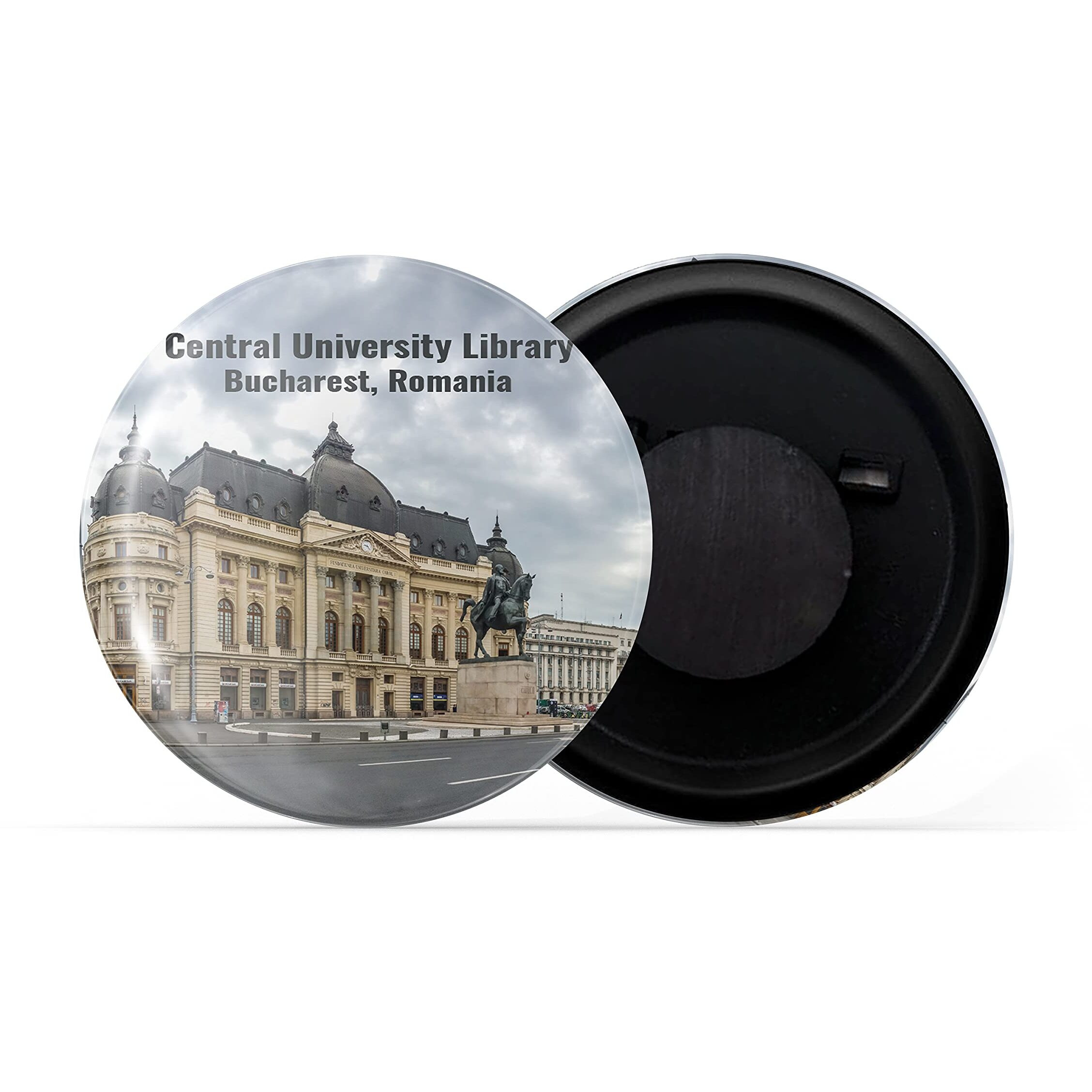 Dhcrafts Fridge Magnet Multicolor Famous Tourist Place Central University Library Bucharest, Romania Glossy Finish Design Pack Of 1
