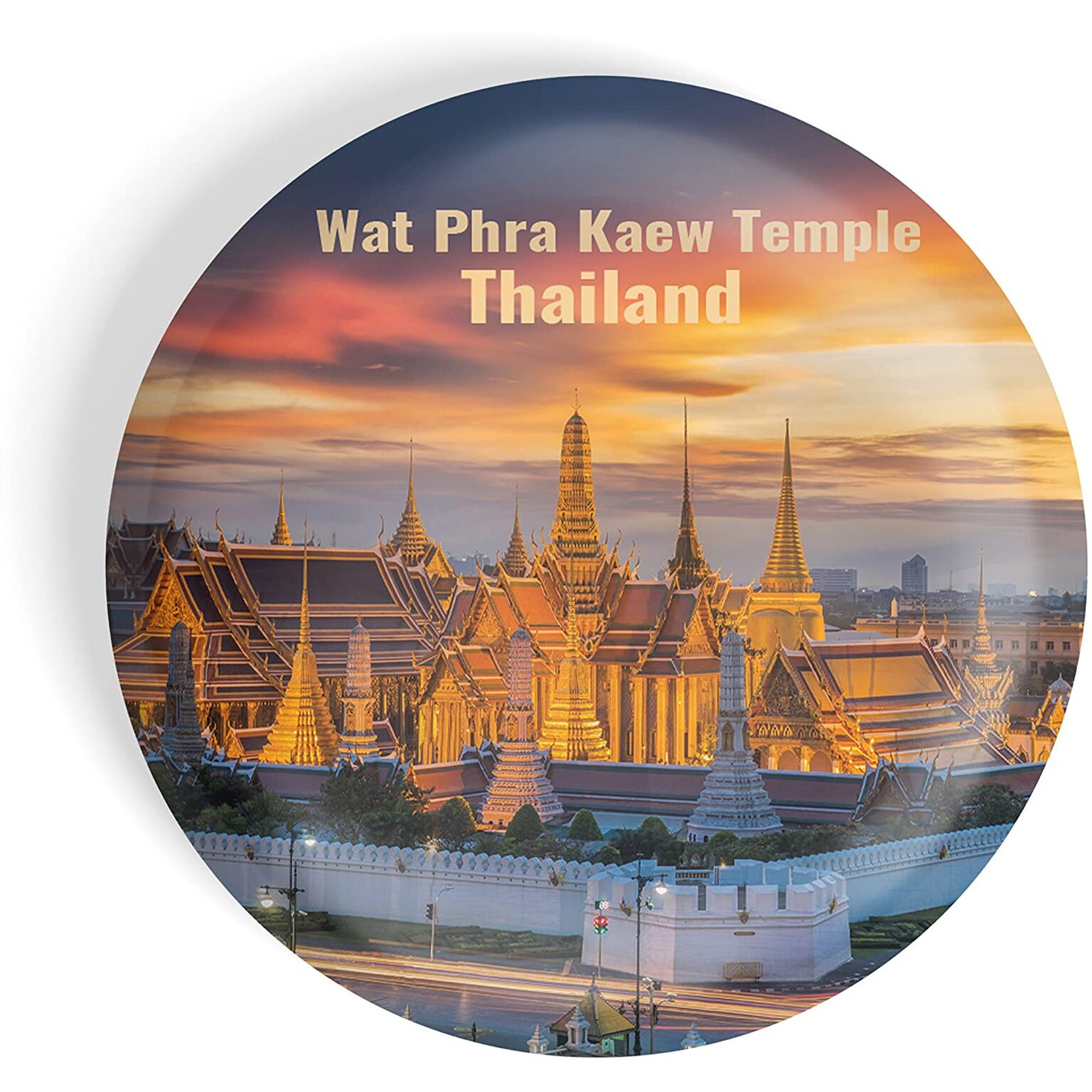 Dhcrafts Fridge Magnet Multicolor Famous Tourist Place Wat Phra Kaew Temple Thailand D2 Glossy Finish Design Pack Of 1