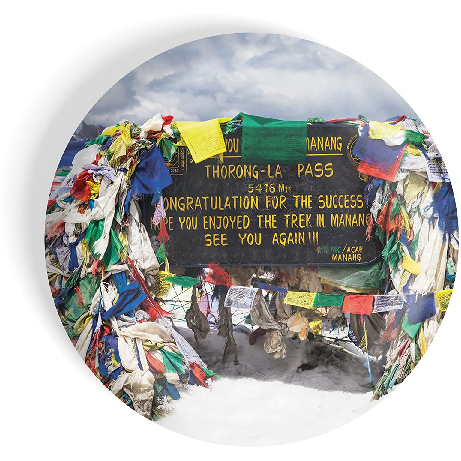 Dhcrafts Fridge Magnet Multicolor Famous Tourist Place Manang Trek Nepal Glossy Finish Design Pack Of 1