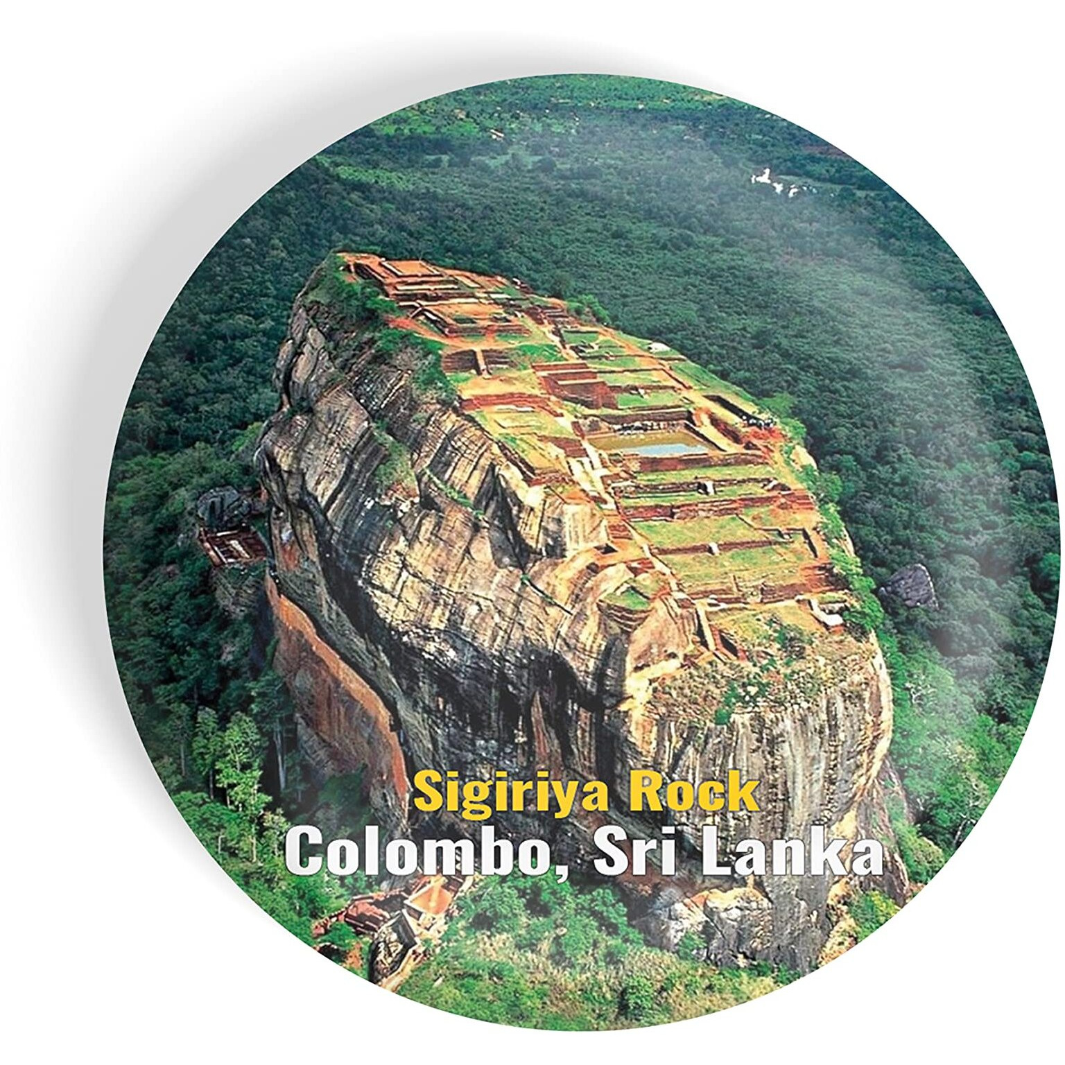 Dhcrafts Fridge Magnet Multicolor Famous Tourist Place Sigiriya Rock Colombo, Sri Lanka Glossy Finish Design Pack Of 1