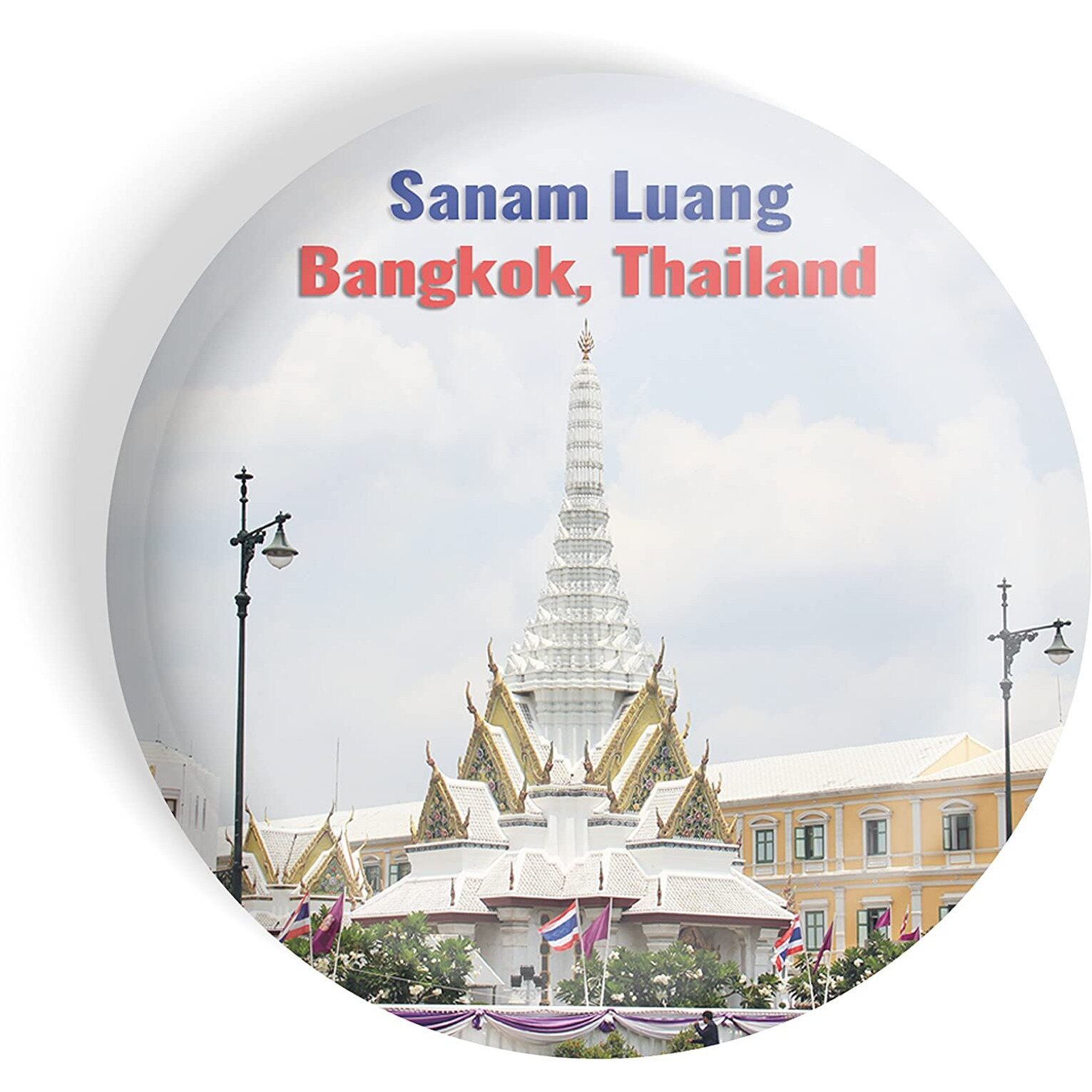 Dhcrafts Fridge Magnet Multicolor Famous Tourist Place Sanam Luang Bangkok Thailand Glossy Finish Design Pack Of 1