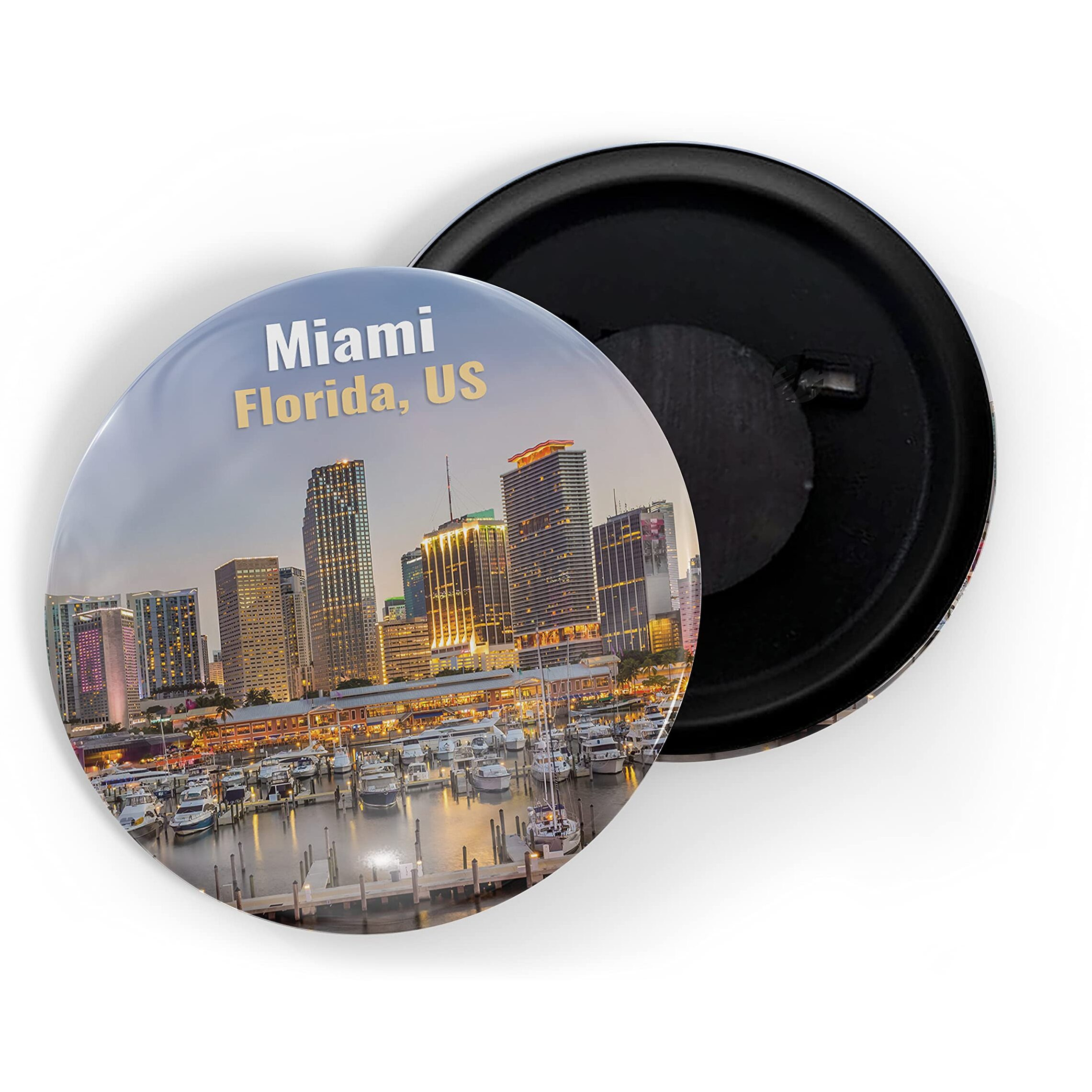 Dhcrafts Fridge Magnet Multicolor Famous Tourist Place Miami Florida United States D4 Glossy Finish Design Pack Of 1