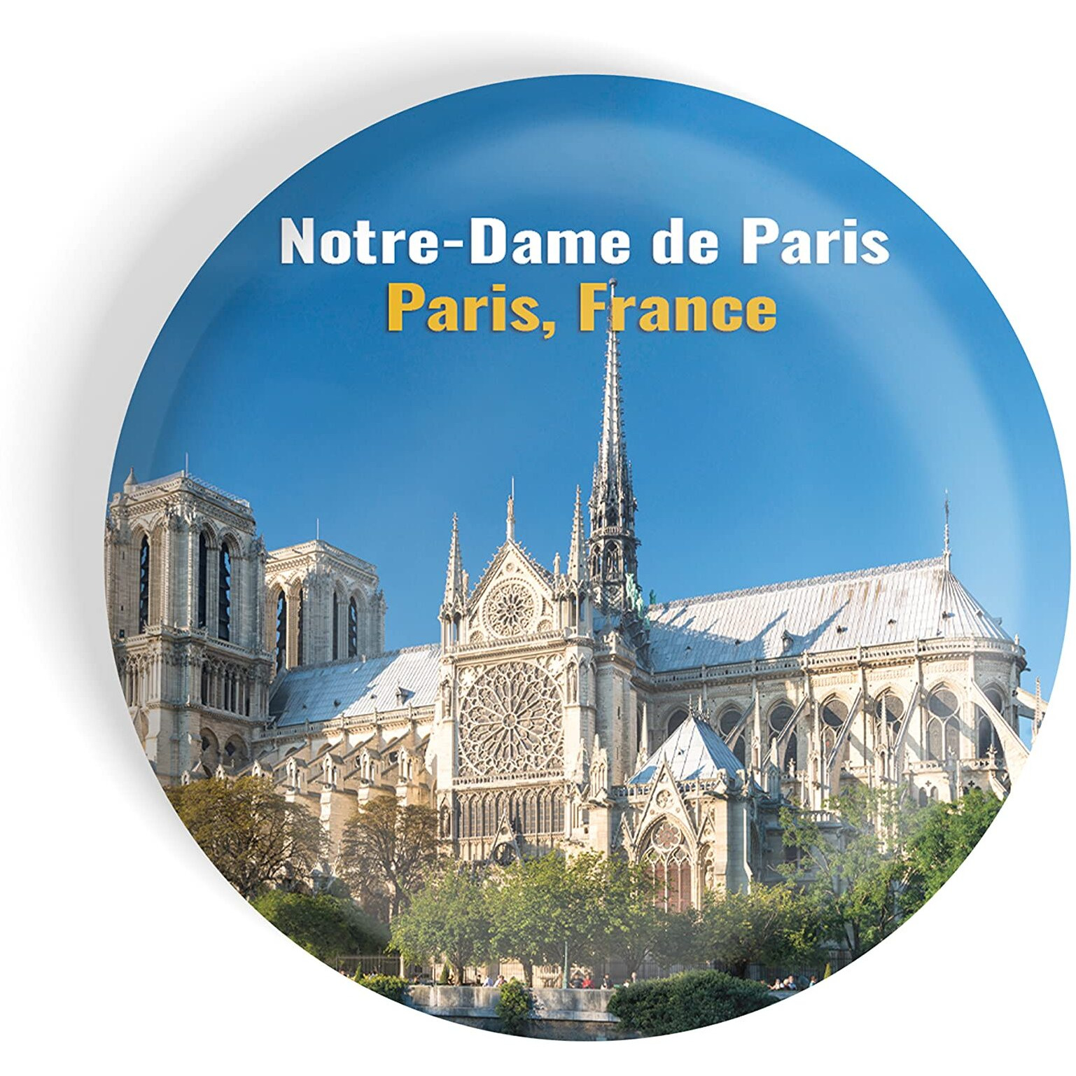 Dhcrafts Fridge Magnet Multicolor Famous Tourist Place Notre-Dame De Paris, France D1 Glossy Finish Design Pack Of 1