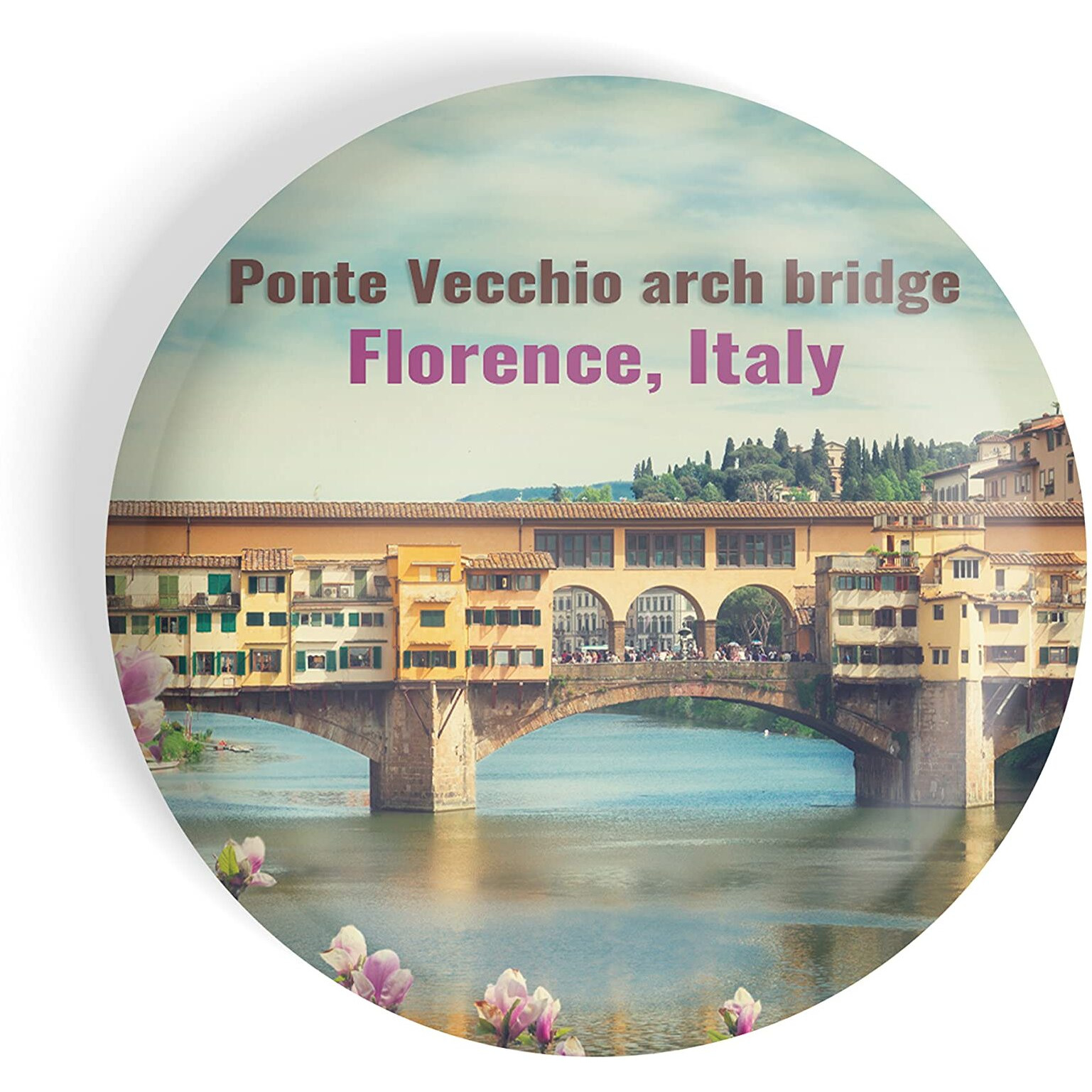 Dhcrafts Fridge Magnet Multicolor Famous Tourist Place Ponte Vecchio Arch Bridge Florence Italy Glossy Finish Design Pack Of 1