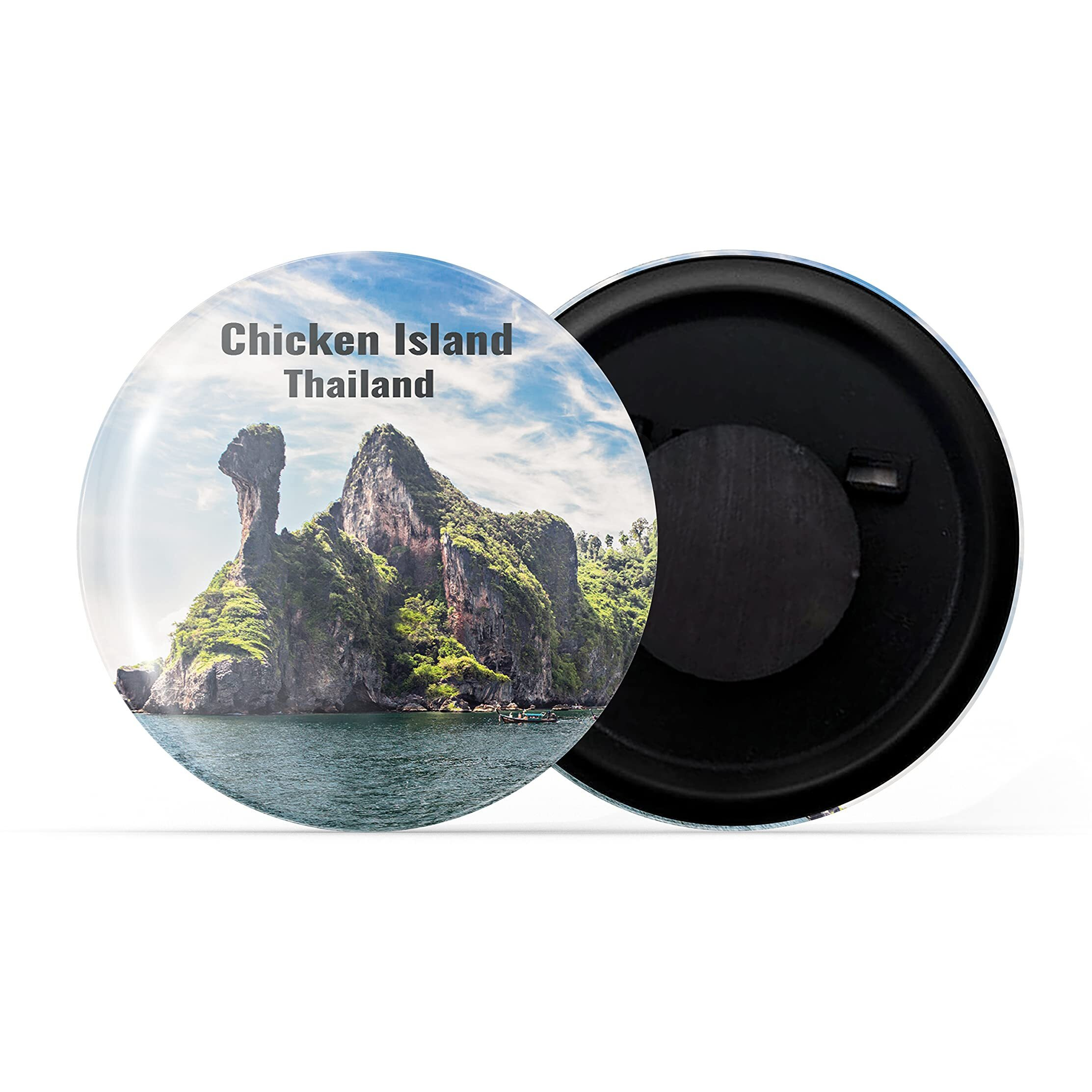 Dhcrafts Fridge Magnet Multicolor Famous Tourist Place Chicken Island Thailand Glossy Finish Design Pack Of 1