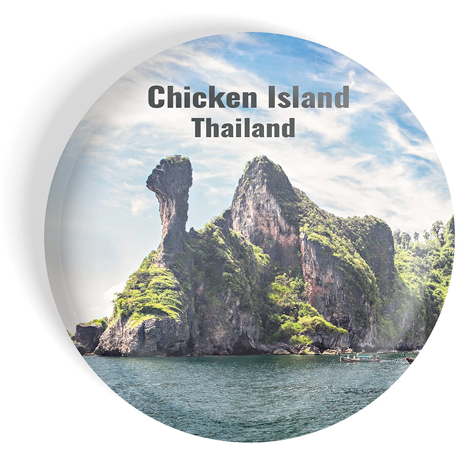 Dhcrafts Fridge Magnet Multicolor Famous Tourist Place Chicken Island Thailand Glossy Finish Design Pack Of 1