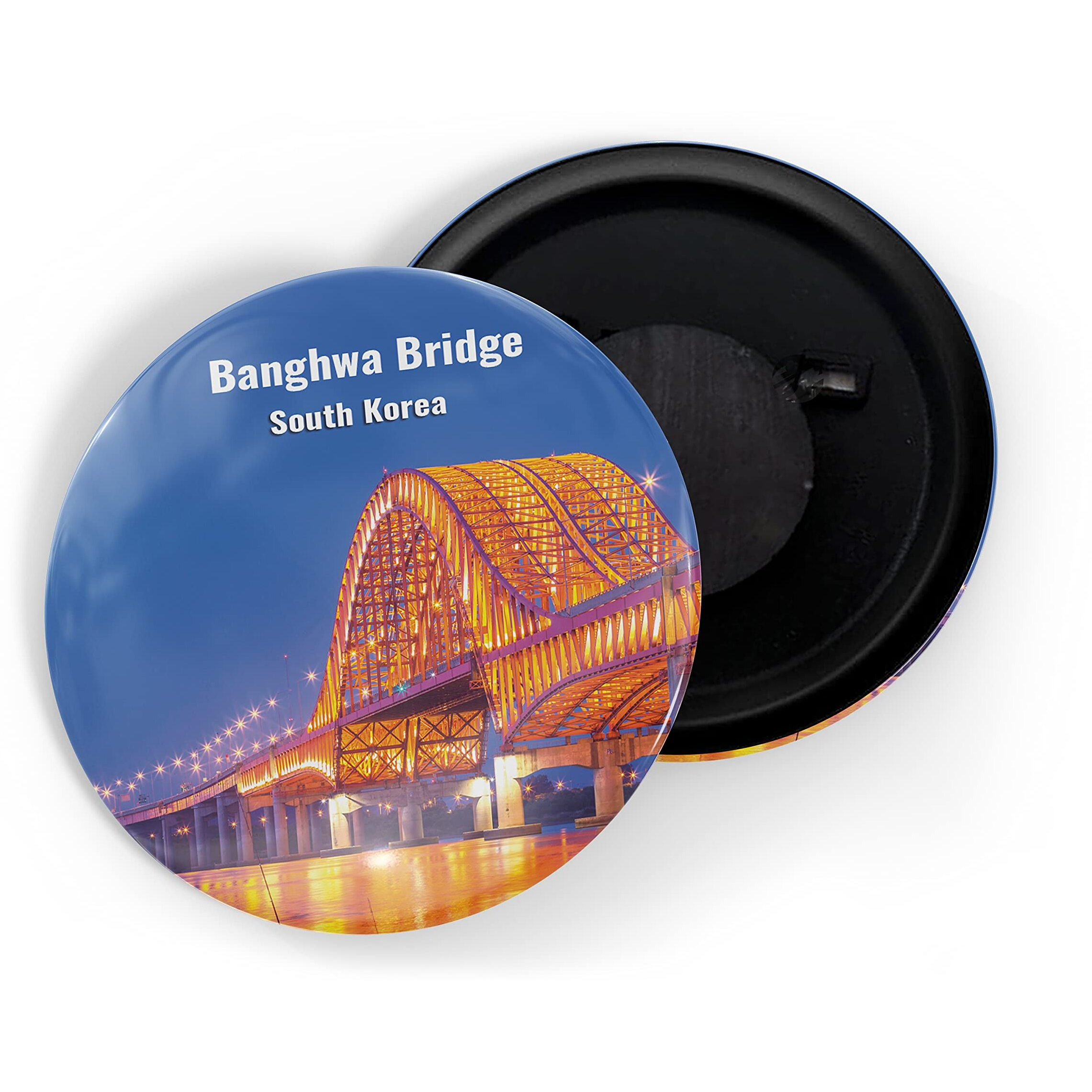 Dhcrafts Fridge Magnet Multicolor Famous Tourist Place Banghwa Bridge South Korea Glossy Finish Design Pack Of 1