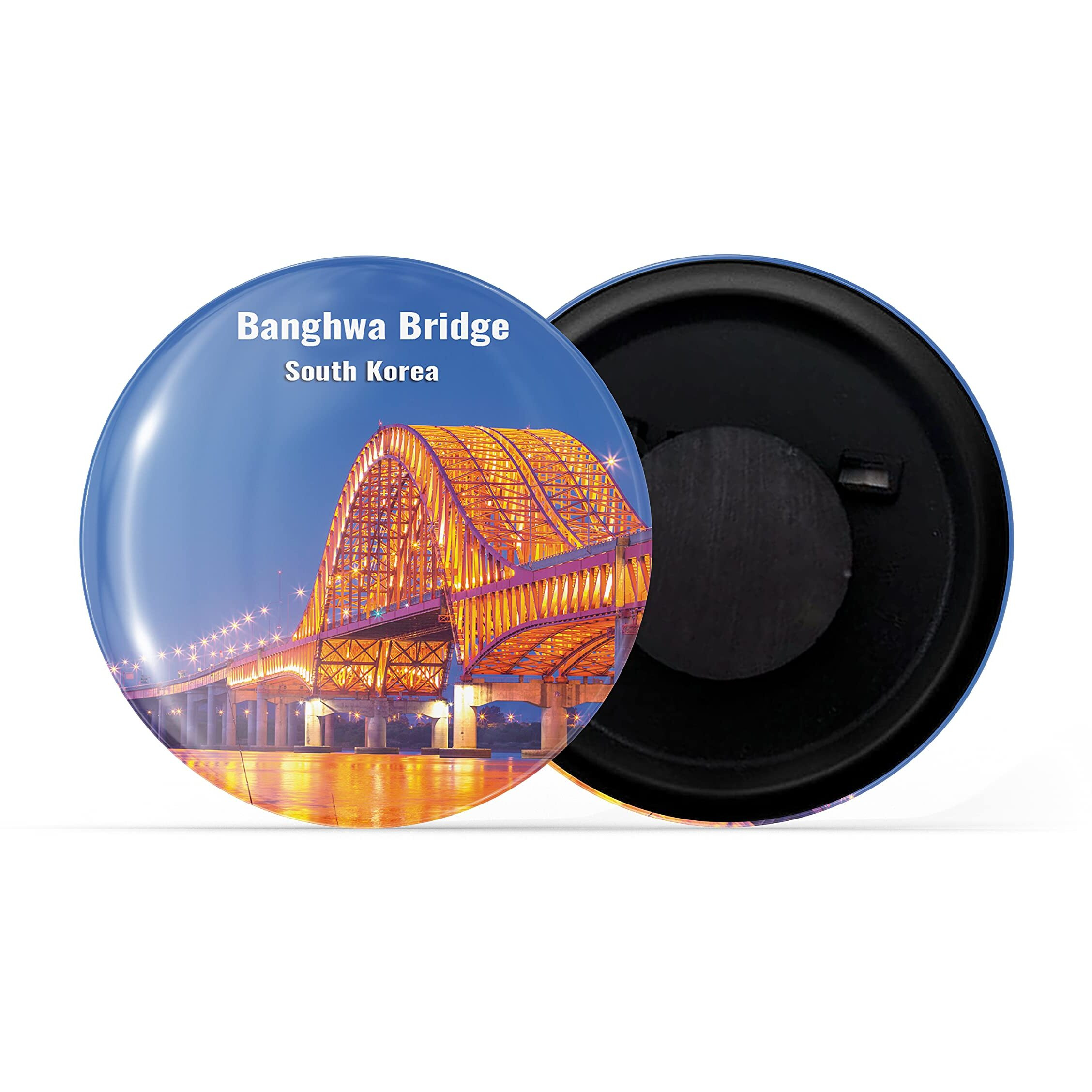 Dhcrafts Fridge Magnet Multicolor Famous Tourist Place Banghwa Bridge South Korea Glossy Finish Design Pack Of 1