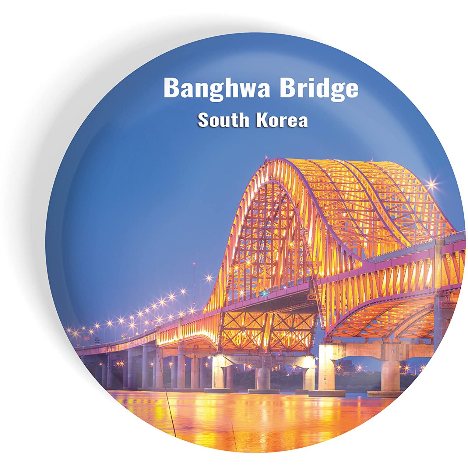 Dhcrafts Fridge Magnet Multicolor Famous Tourist Place Banghwa Bridge South Korea Glossy Finish Design Pack Of 1