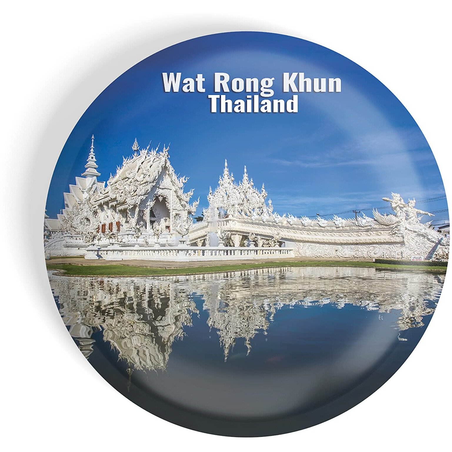 Dhcrafts Fridge Magnet Multicolor Famous Tourist Place Wat Rong Khun Thailand Glossy Finish Design Pack Of 1