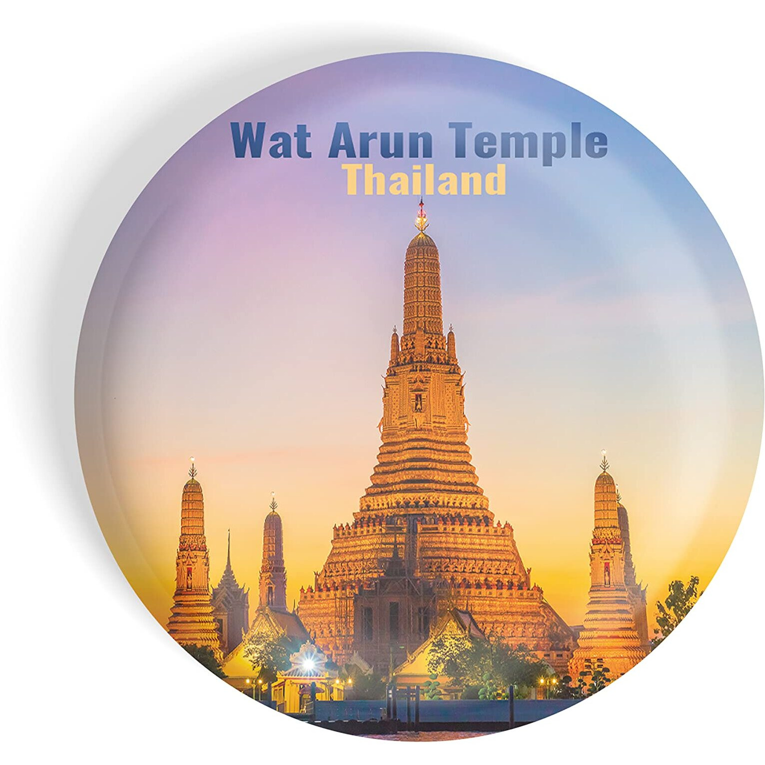 Dhcrafts Fridge Magnet Multicolor Famous Tourist Place Wat Arun Temple Thailand D1 Glossy Finish Design Pack Of 1