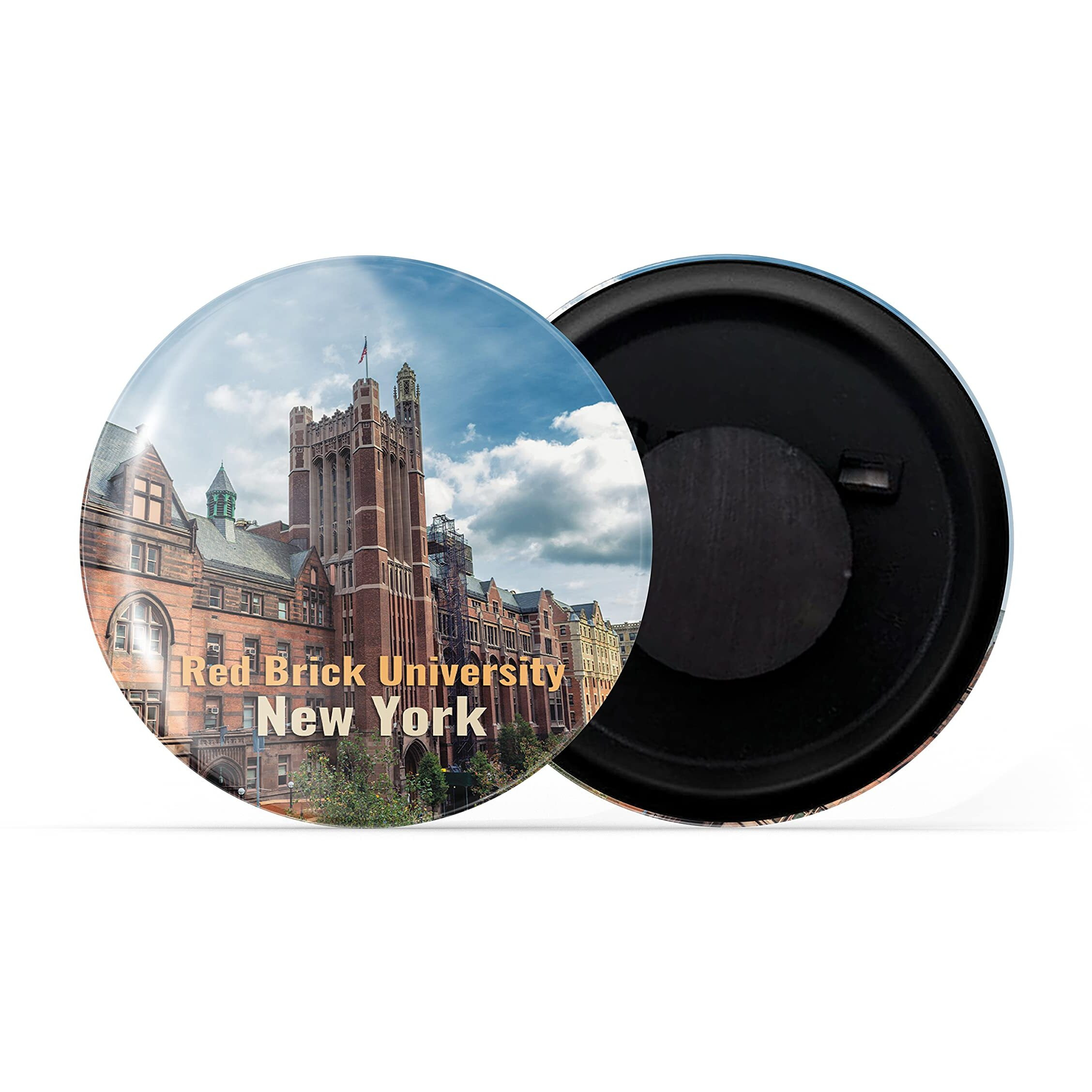 Dhcrafts Fridge Magnet Multicolor Famous Tourist Place Red Brick University New York Glossy Finish Design Pack Of 1